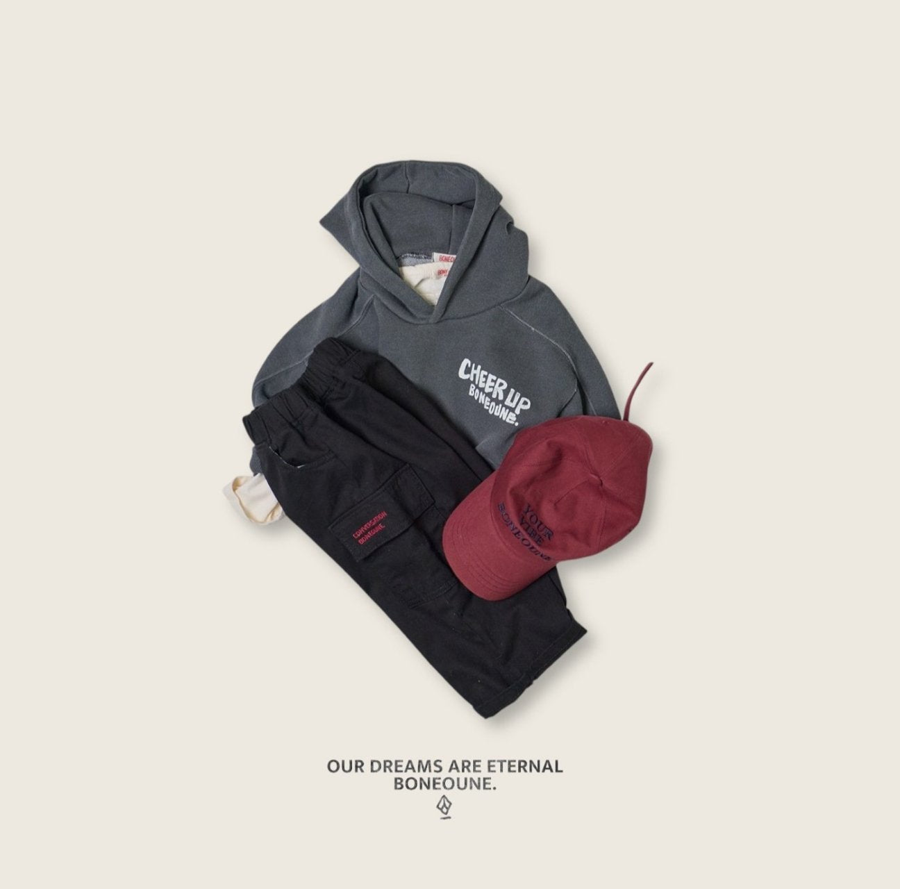 [BONEOUNE] Cotton Cargo Pants_2colors