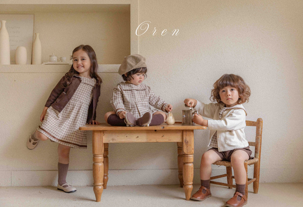 [OREN] (BEBE)Brunette Mini Check Set-Up_Brown