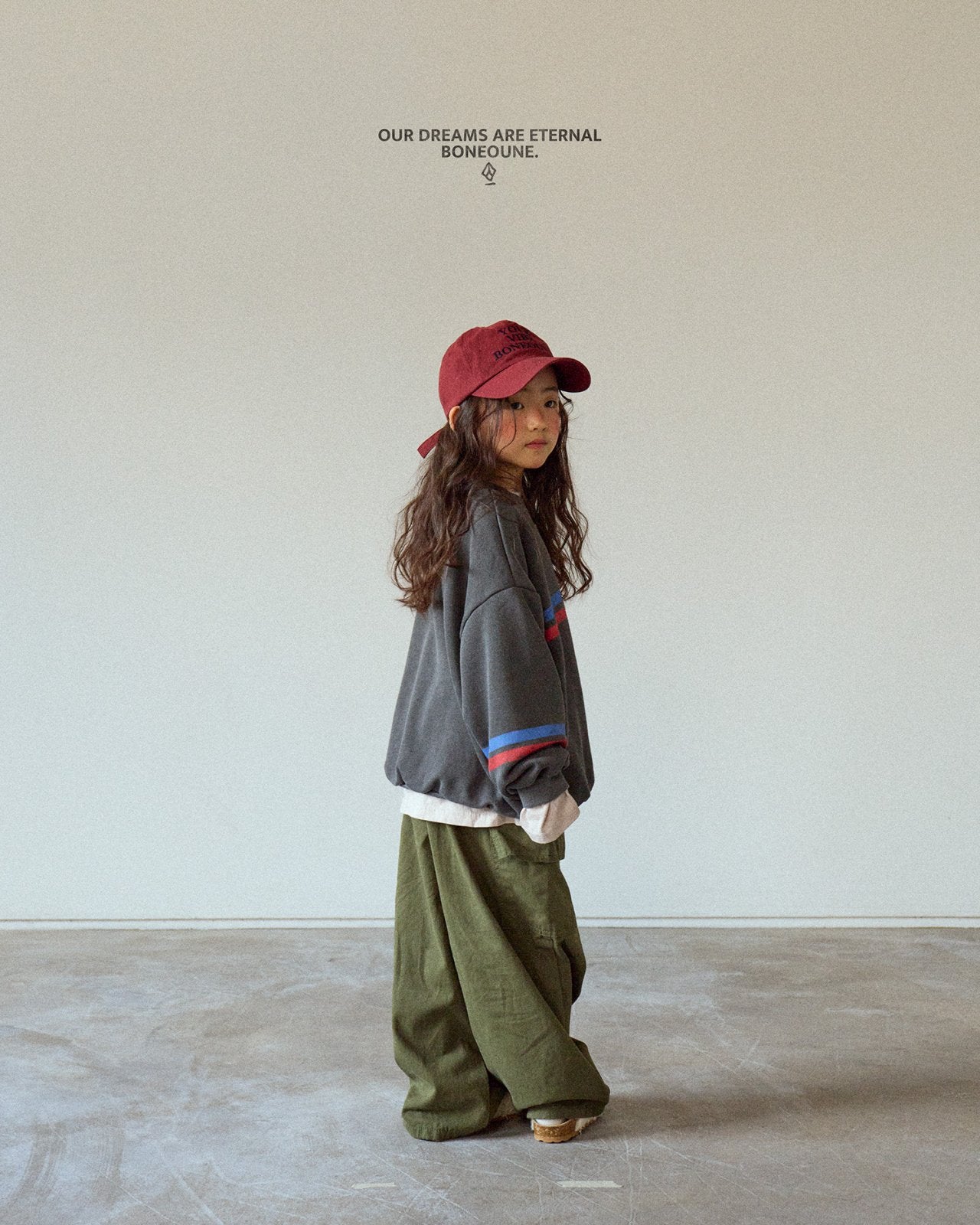 [BONEOUNE] Two-Line Pigment Sweatshirt_2colors