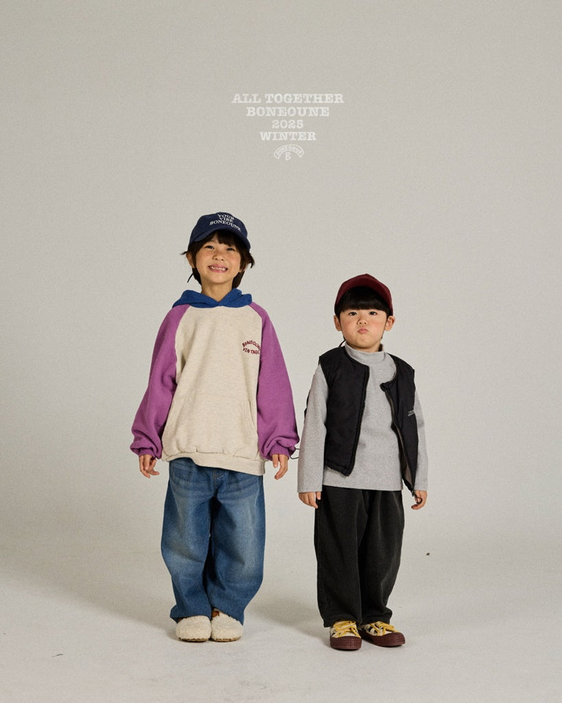 [BONEOUNE] Three-Tone Raglan Hoodie_2colors