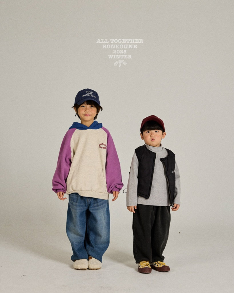 [BONEOUNE] Three-Tone Raglan Hoodie_2colors