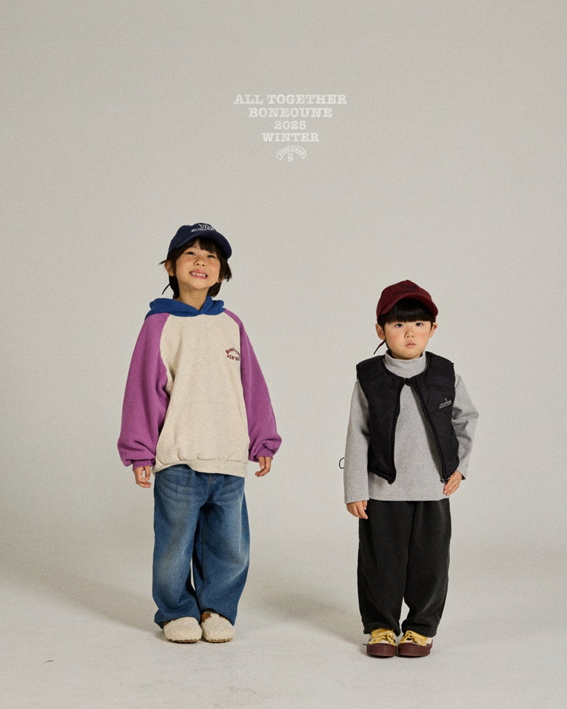 [BONEOUNE] Three-Tone Raglan Hoodie_2colors