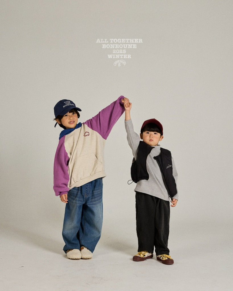 [BONEOUNE] Three-Tone Raglan Hoodie_2colors