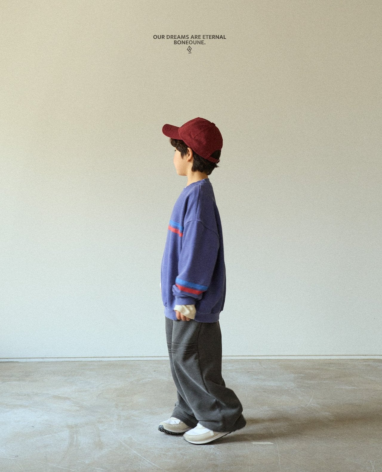[BONEOUNE] Two-Line Pigment Sweatshirt_2colors