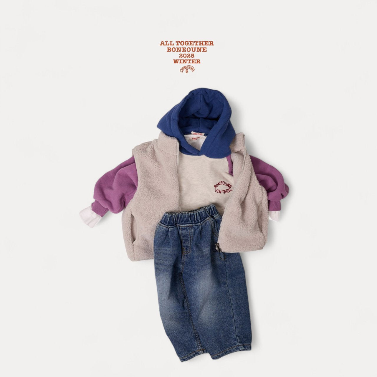 [BONEOUNE] Three-Tone Raglan Hoodie_2colors