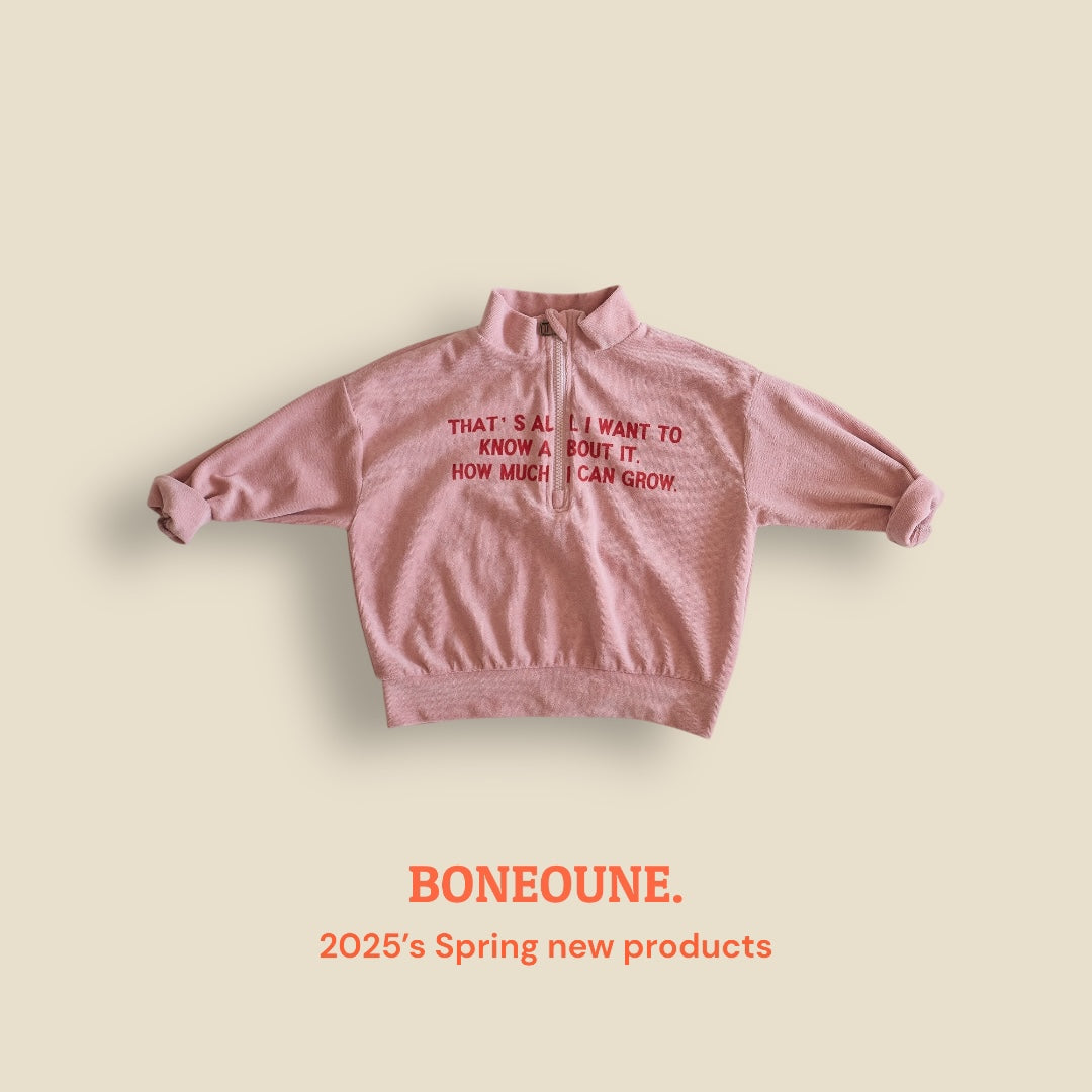 [BONEOUNE] Grow Terry Half Zip-up_3colors