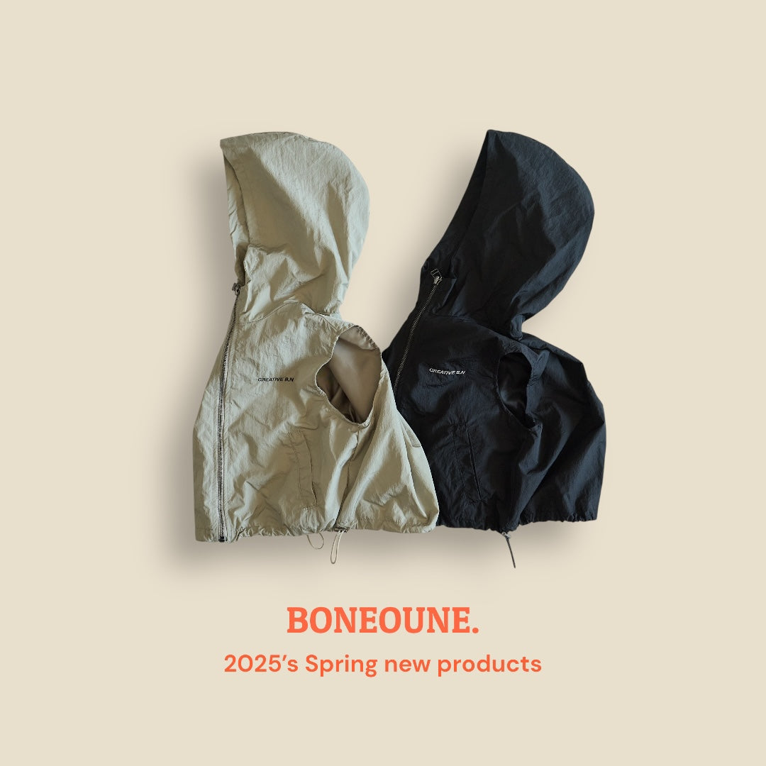 [BONEOUNE] Mona Hoodie Zip-up Vest_2colors