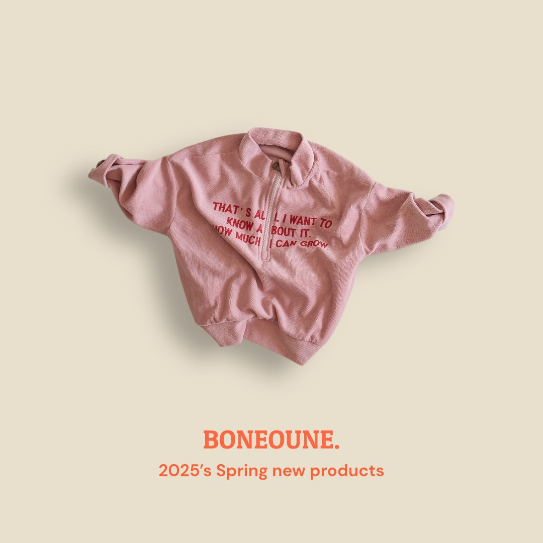 [BONEOUNE] Grow Terry Half Zip-up_3colors