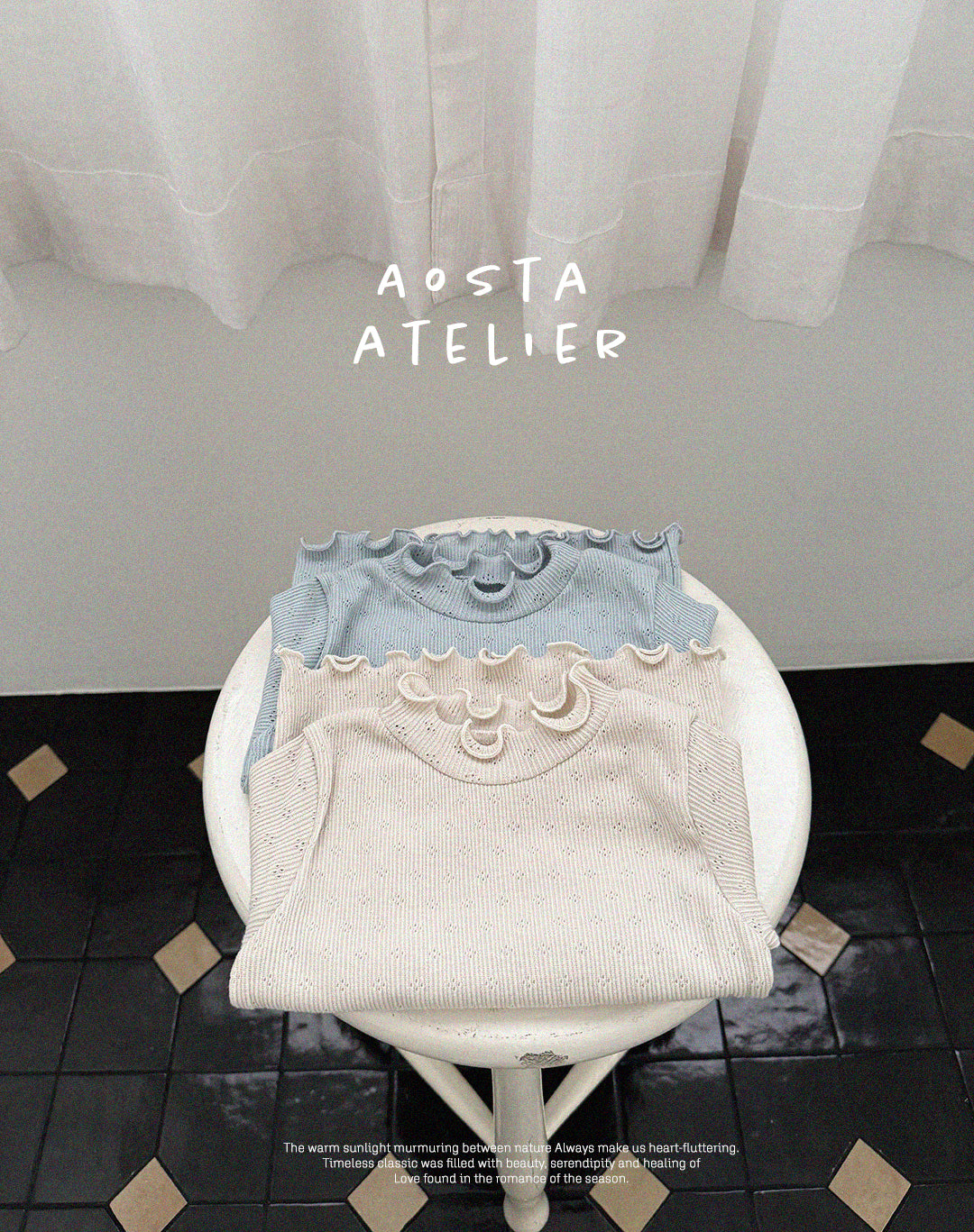 [AOSTA] Spring Camellia_T-shirt_2colors