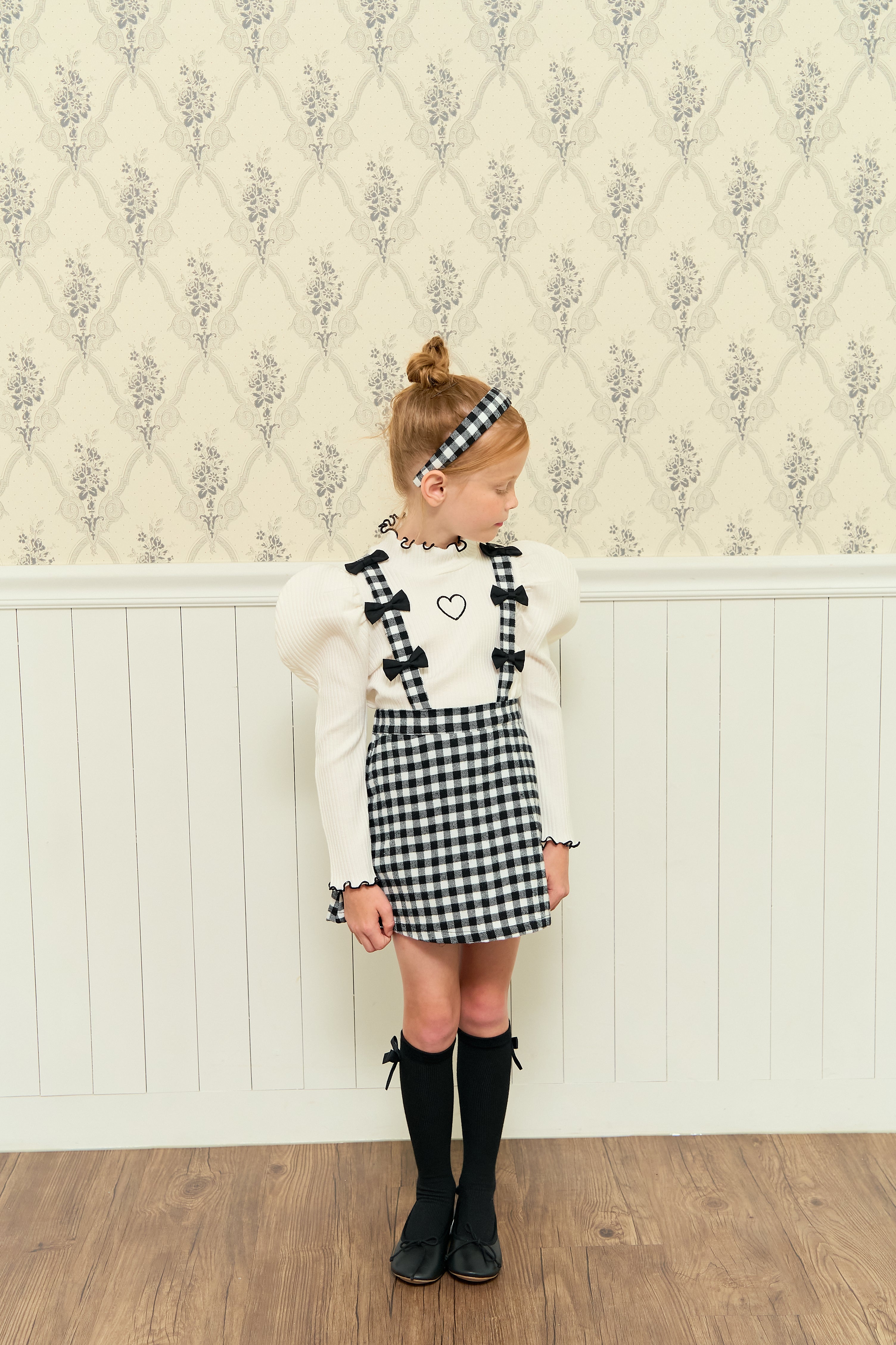 [ALITTLE] Ribbon skirt pants_Black