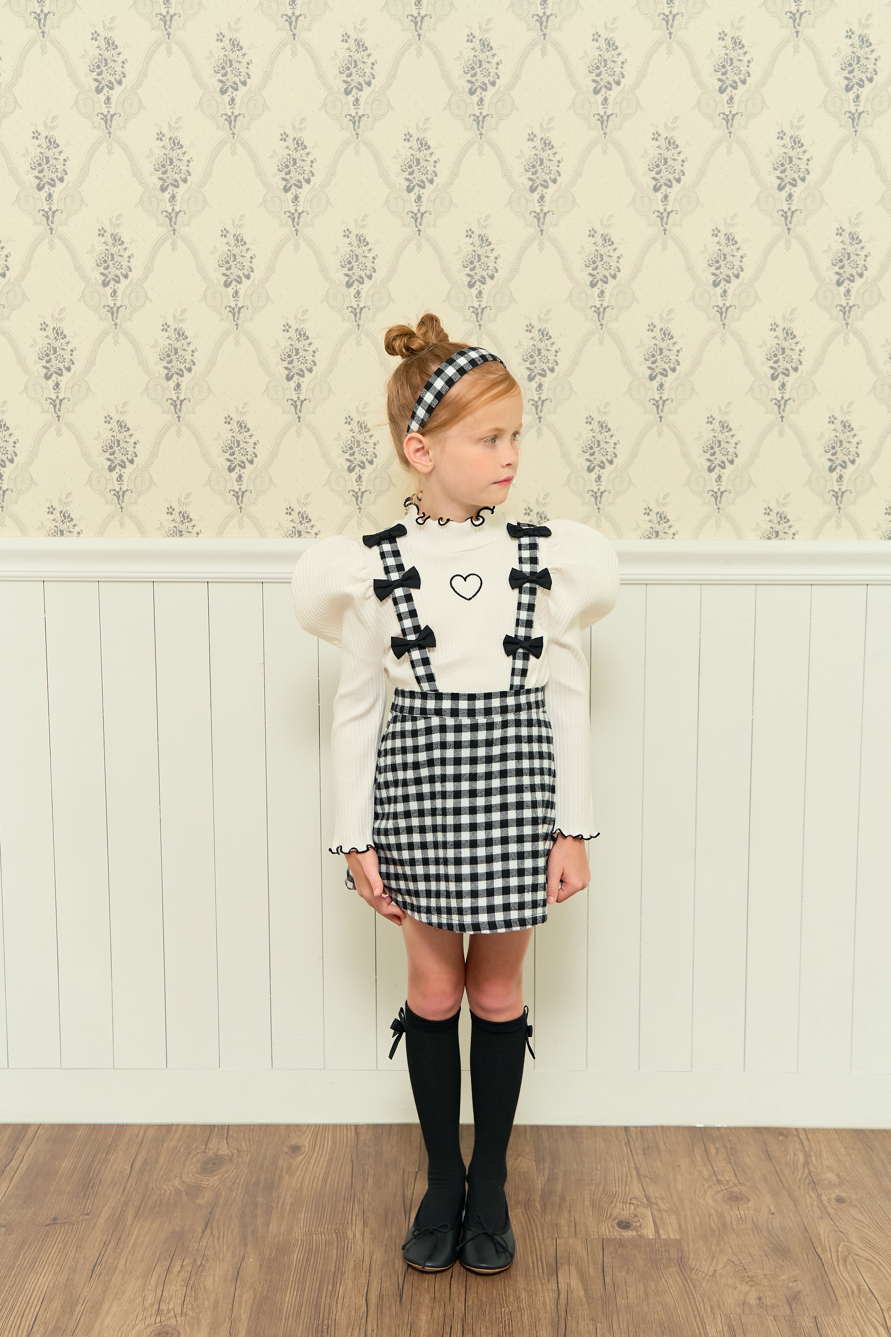 [ALITTLE] Ribbon skirt pants_Black