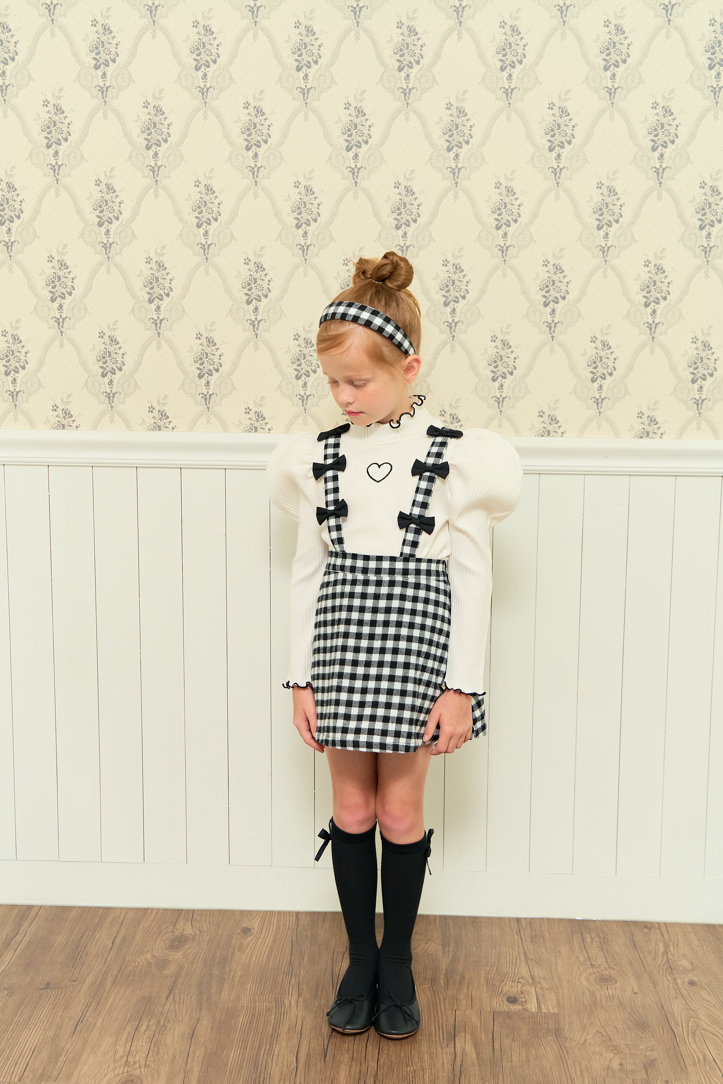 [ALITTLE] Ribbon skirt pants_Black