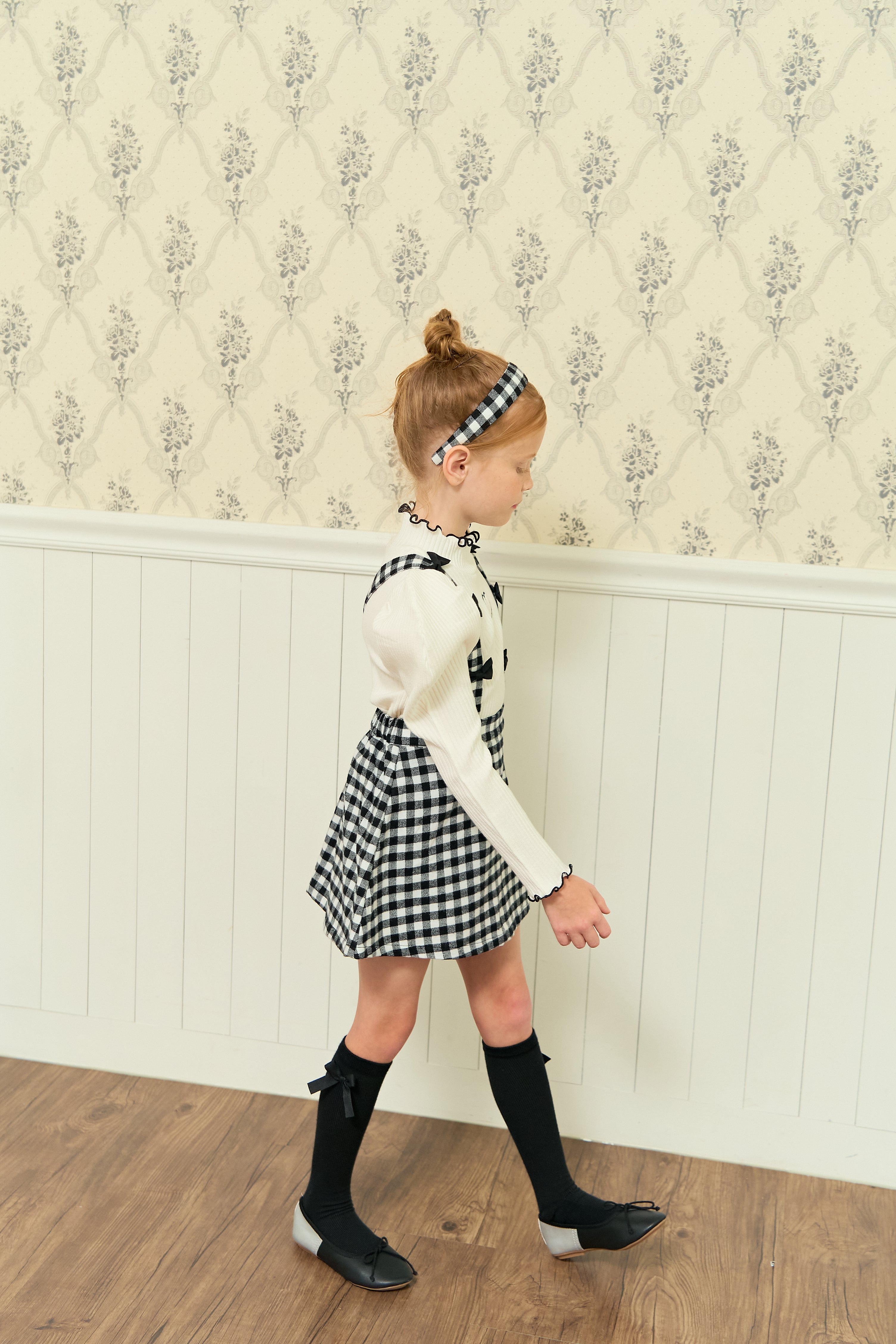 [ALITTLE] Ribbon skirt pants_Black