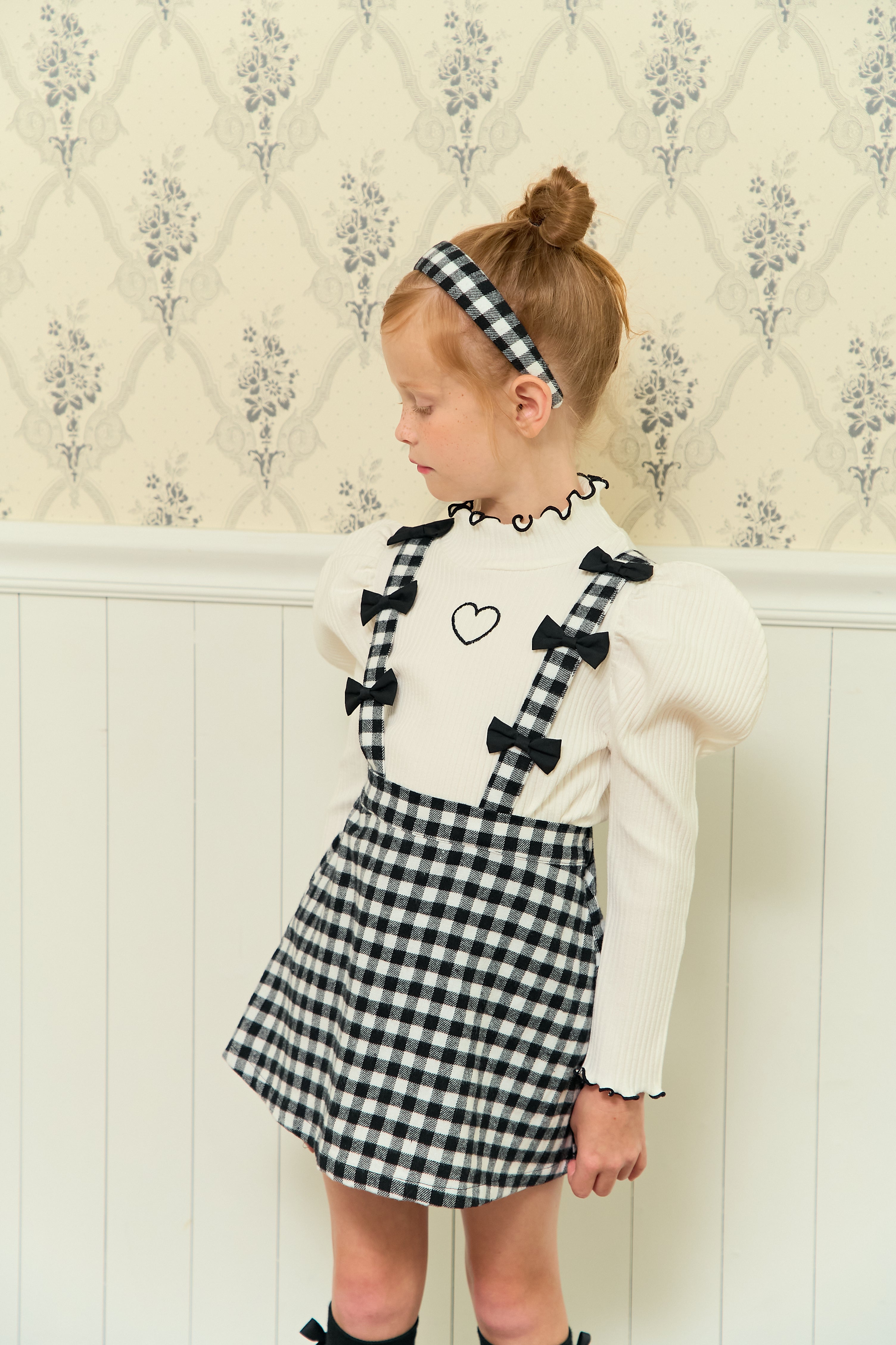 [ALITTLE] Ribbon skirt pants_Black