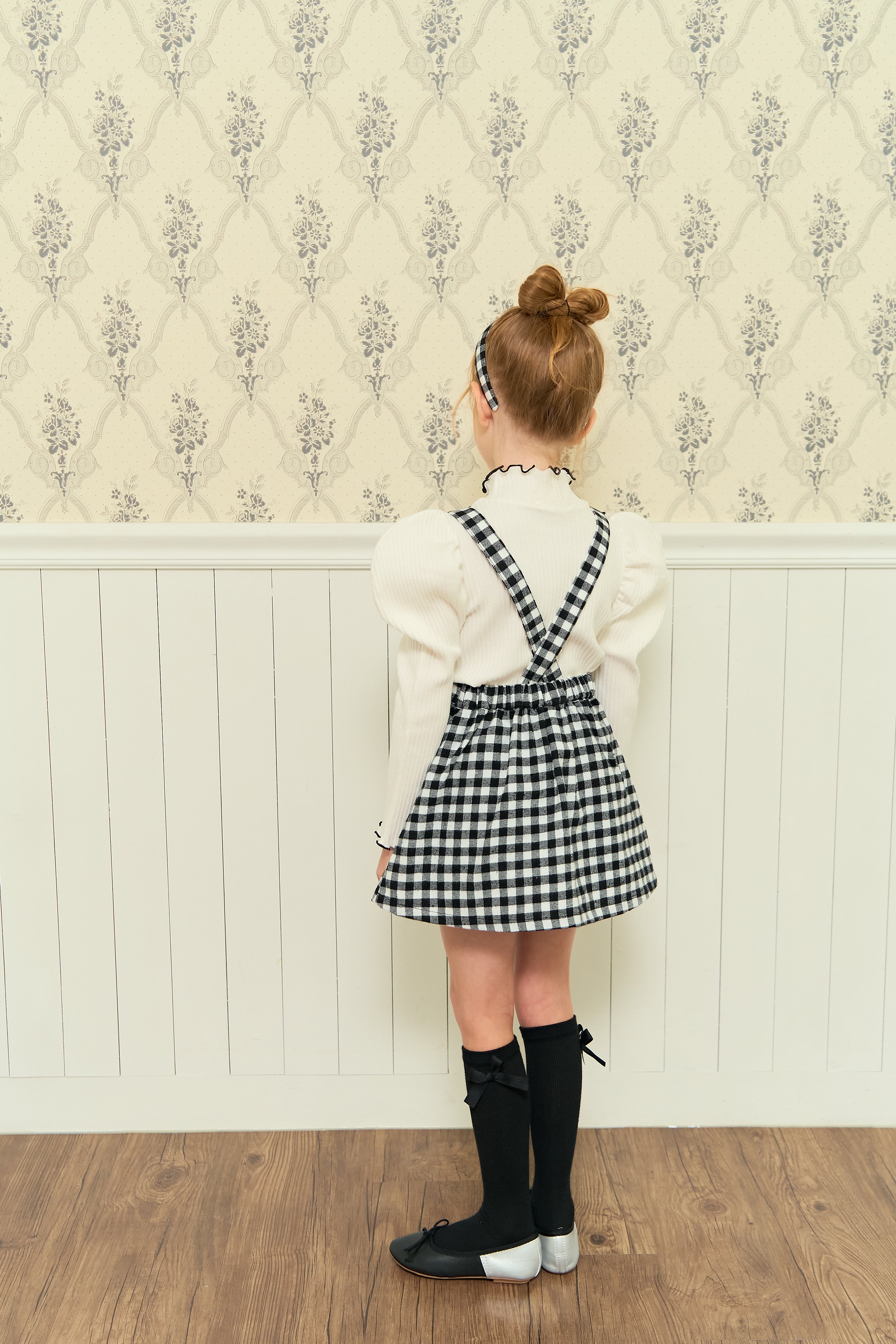 [ALITTLE] heart puff pola T_White