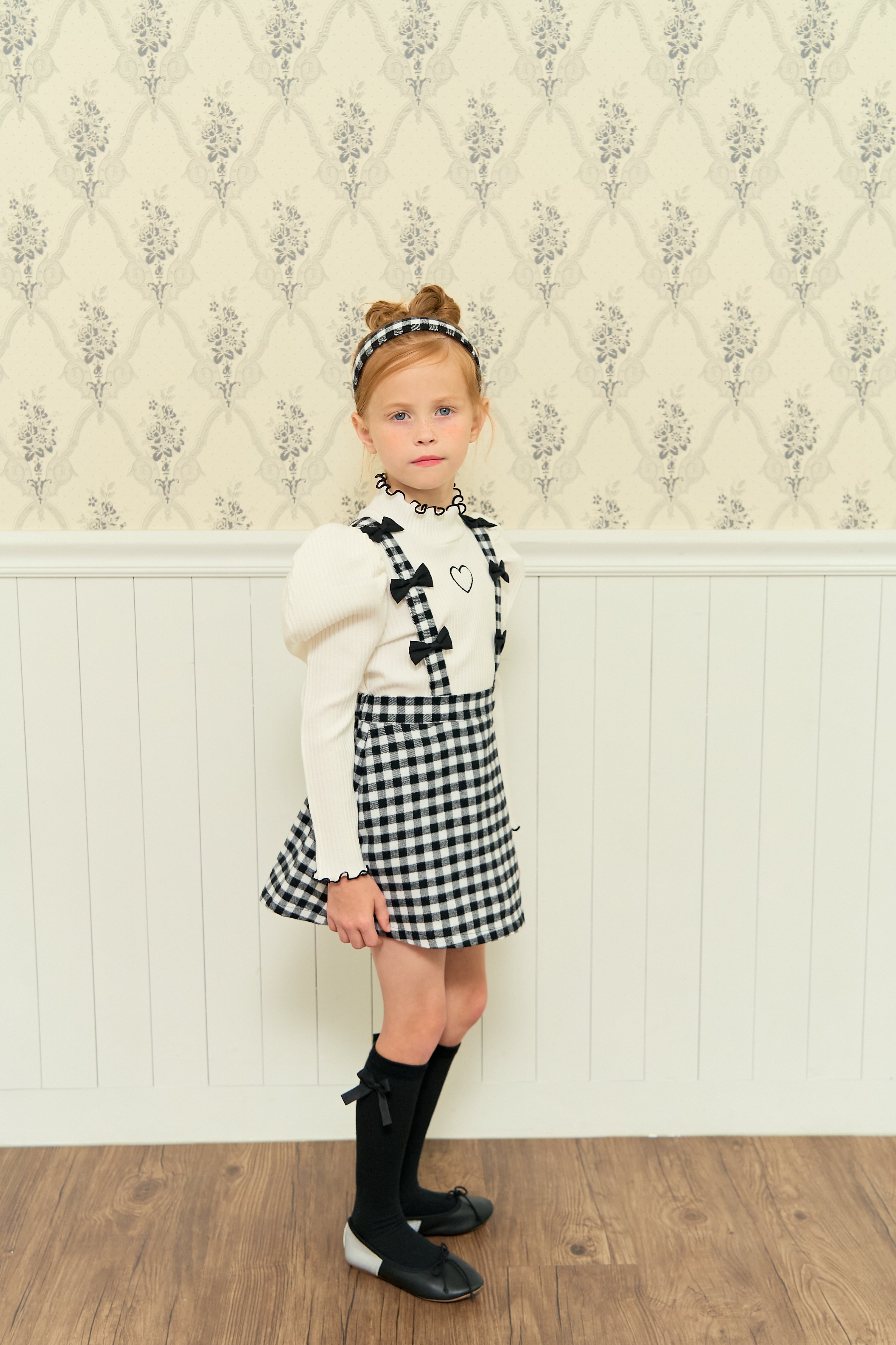 [ALITTLE] Ribbon skirt pants_Black