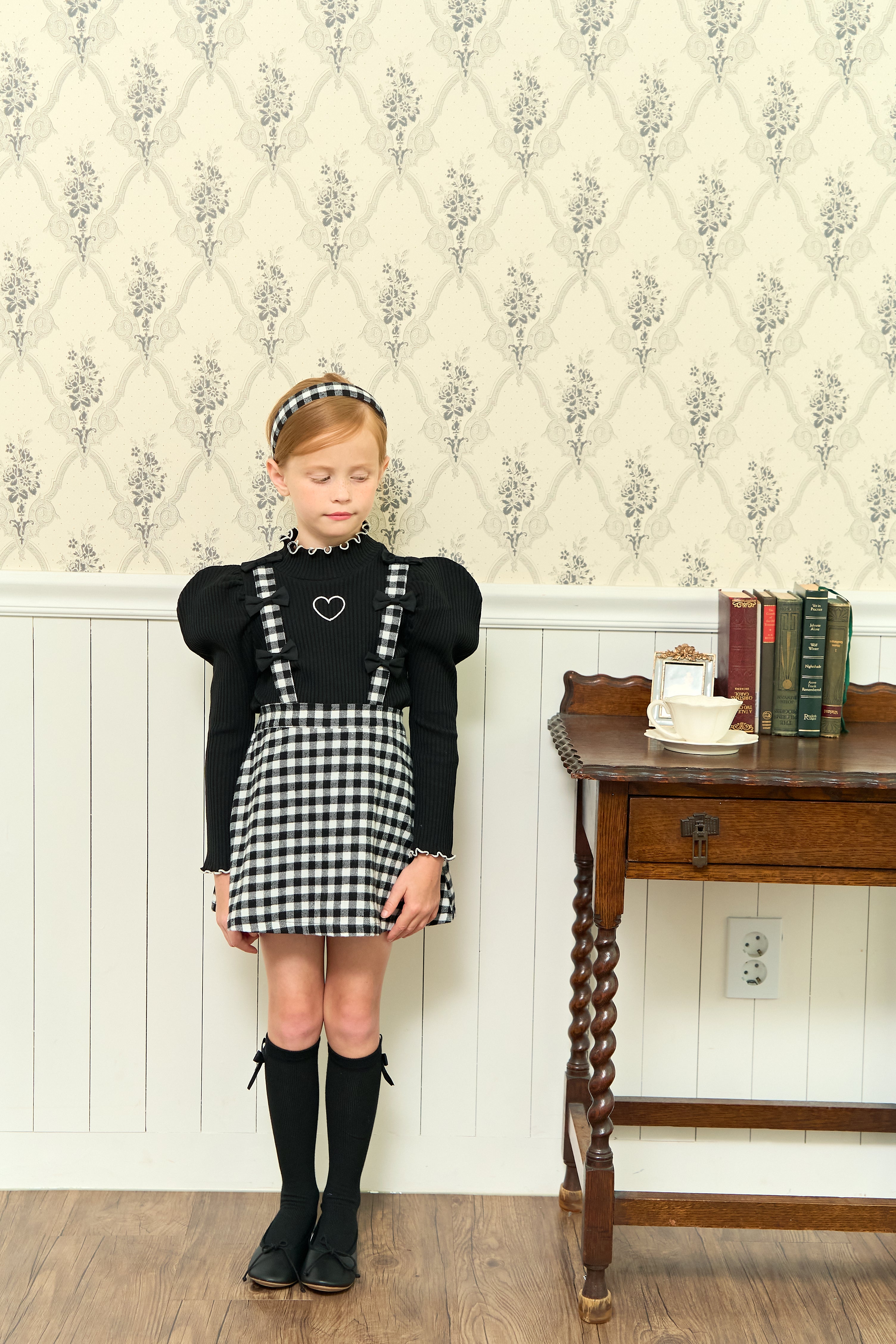 [ALITTLE] Ribbon skirt pants_Black