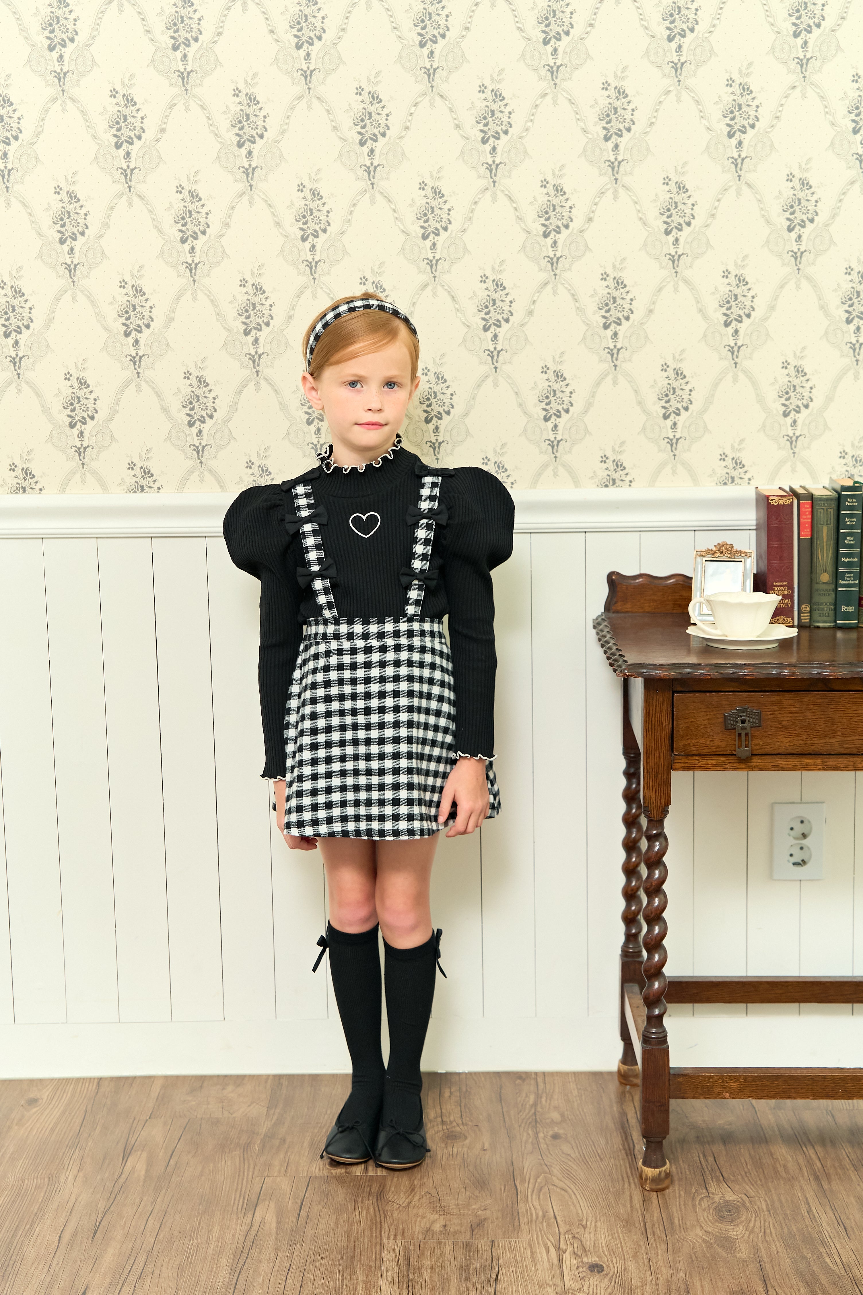 [ALITTLE] Ribbon skirt pants_Black