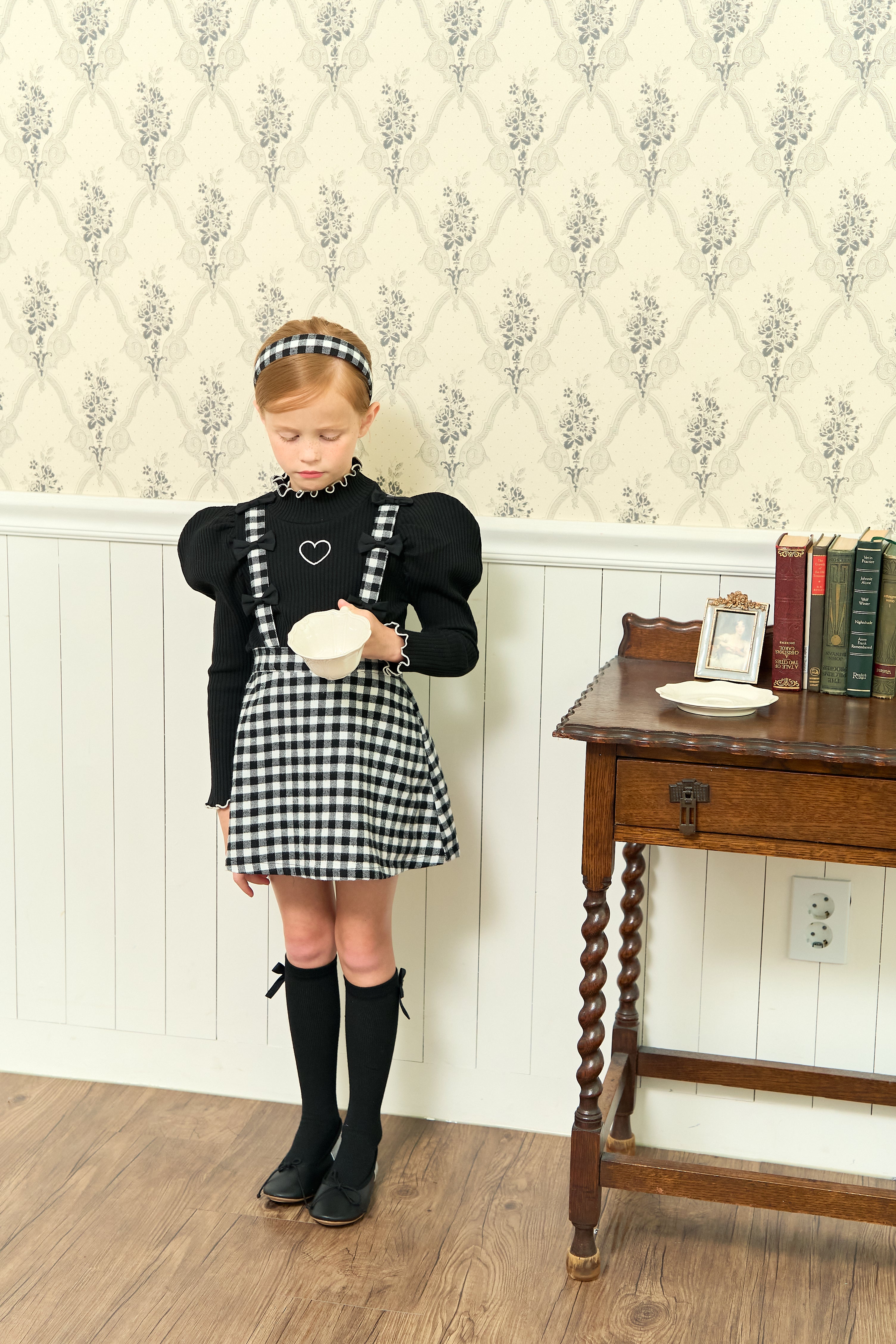 [ALITTLE] Ribbon skirt pants_Black