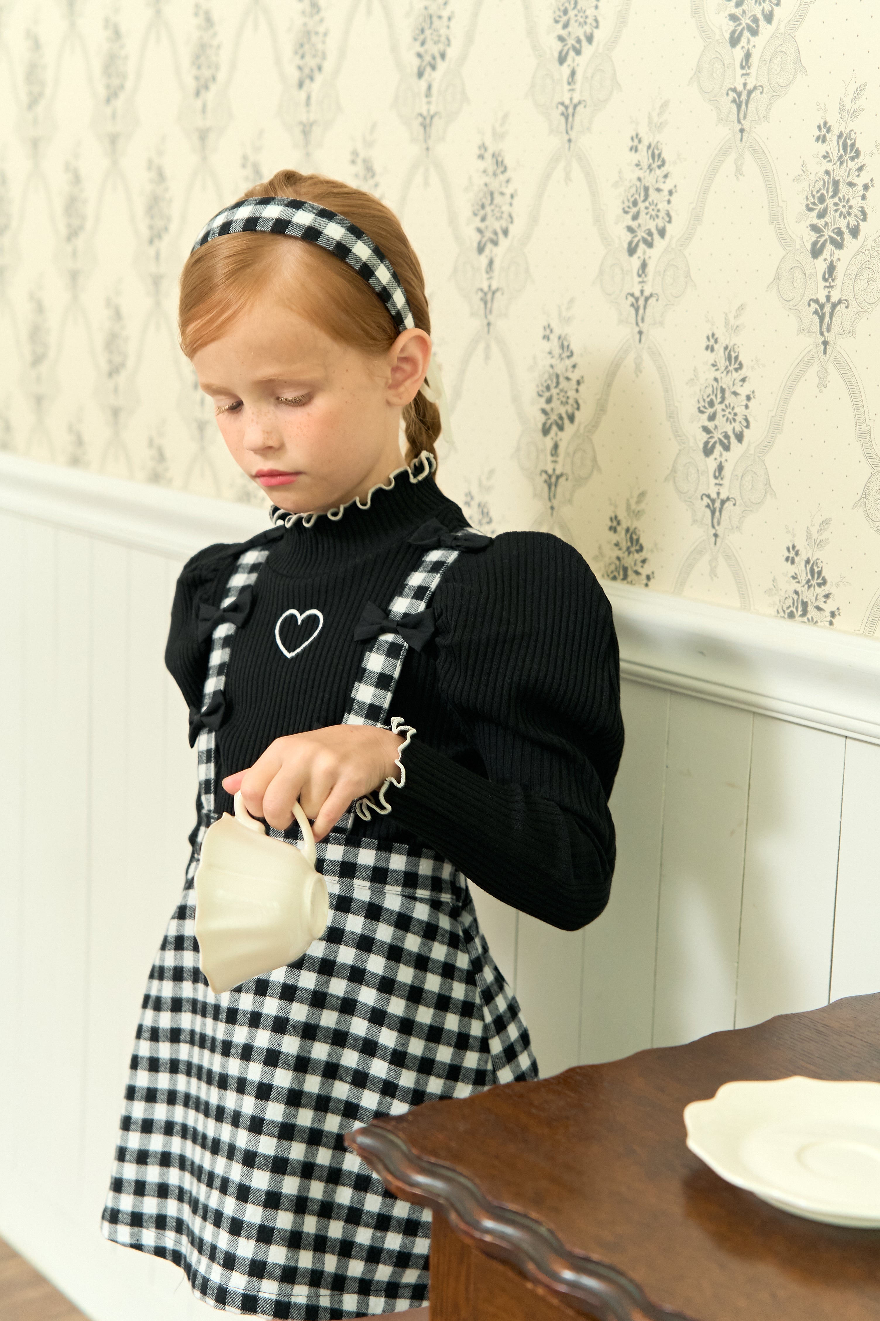 [ALITTLE] Ribbon skirt pants_Black