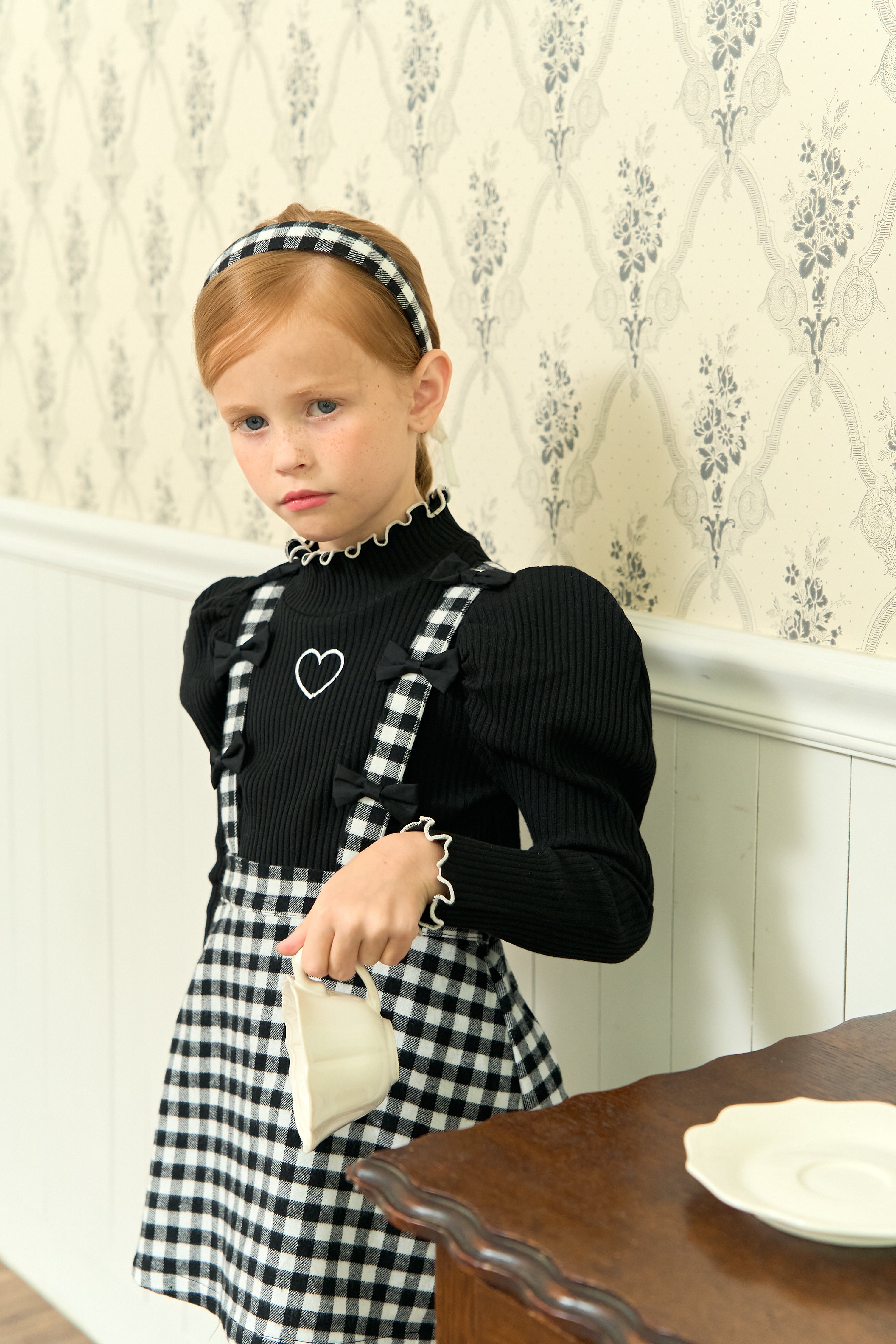 [ALITTLE] Ribbon skirt pants_Black