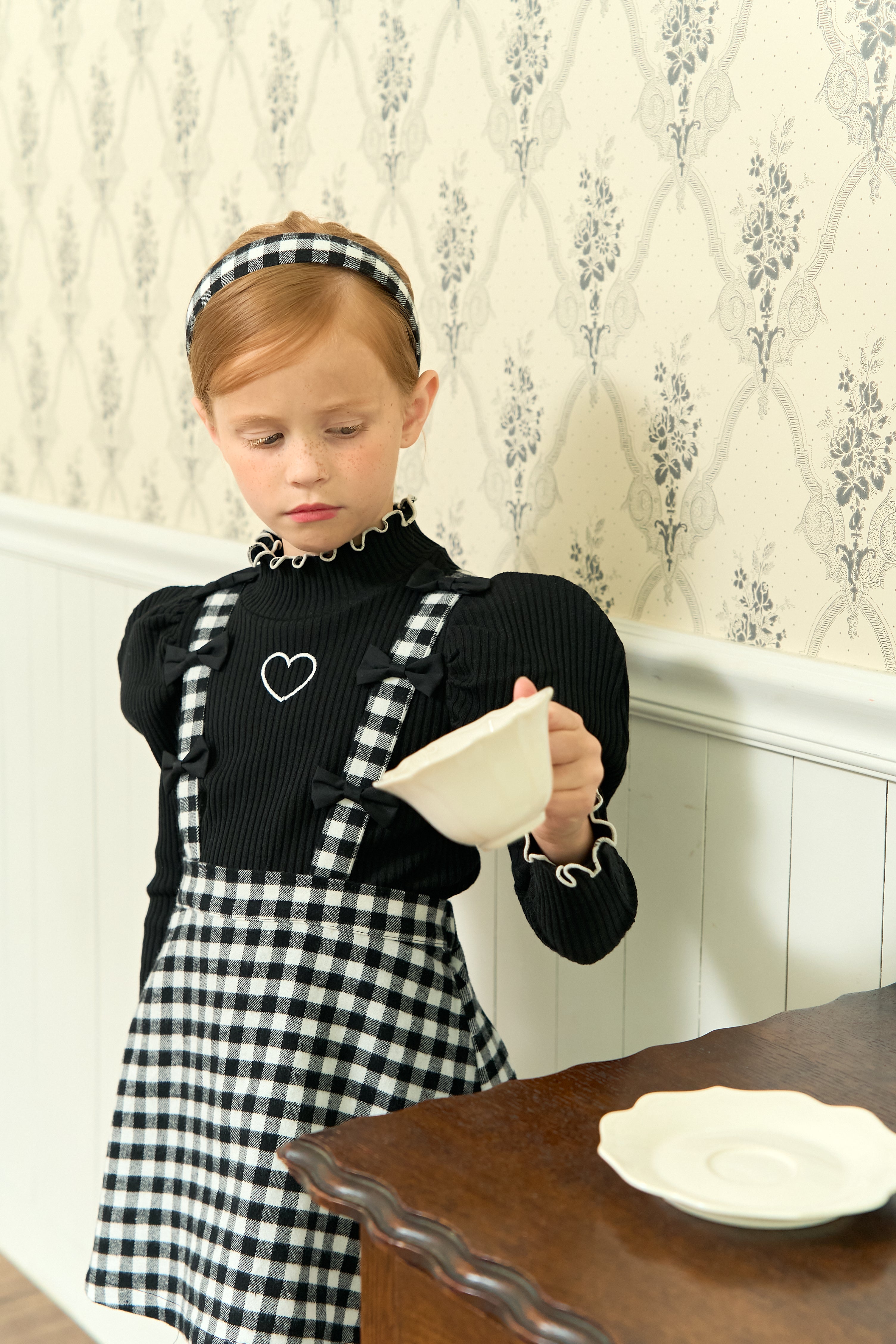 [ALITTLE] Ribbon skirt pants_Black