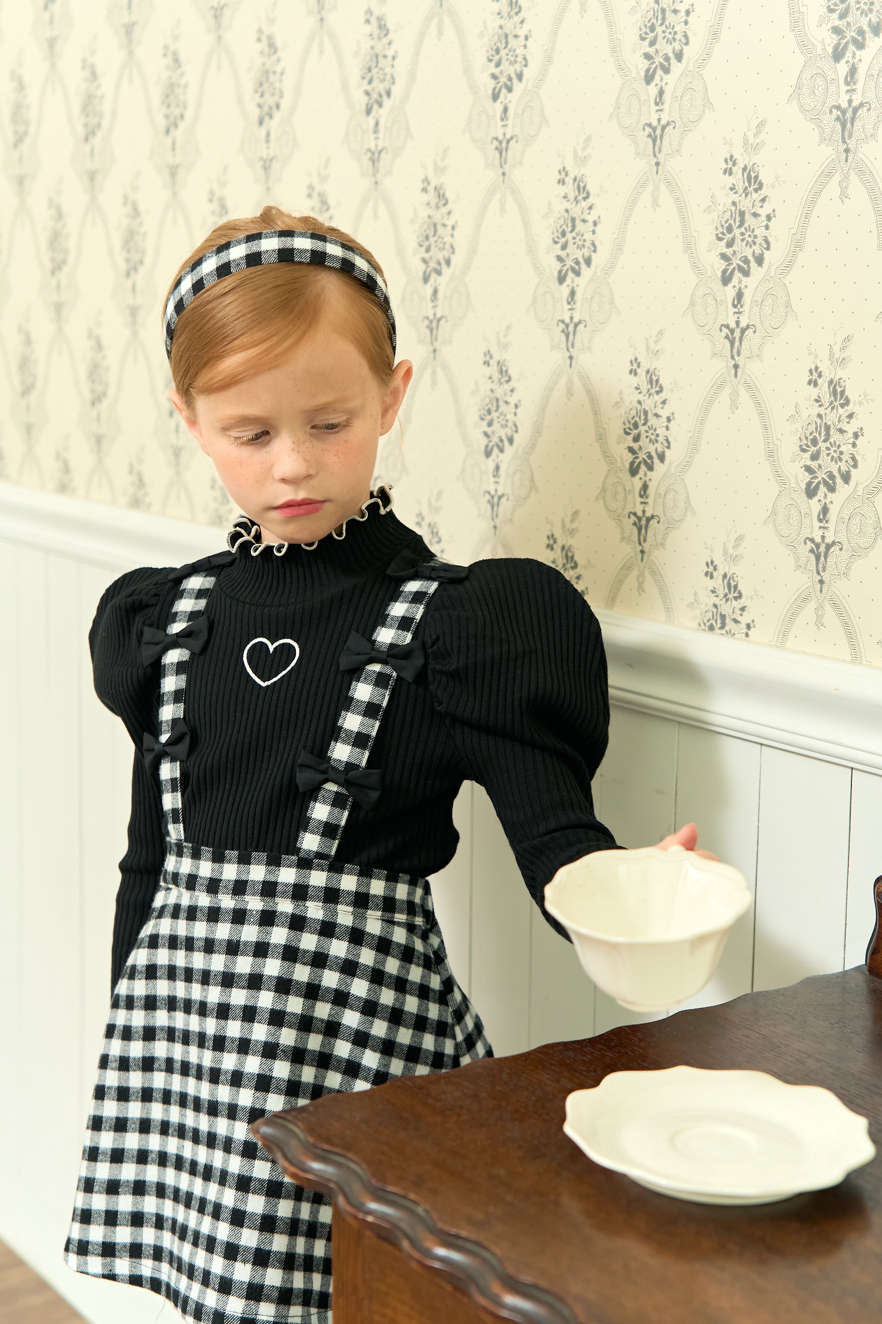 [ALITTLE] Ribbon skirt pants_Black