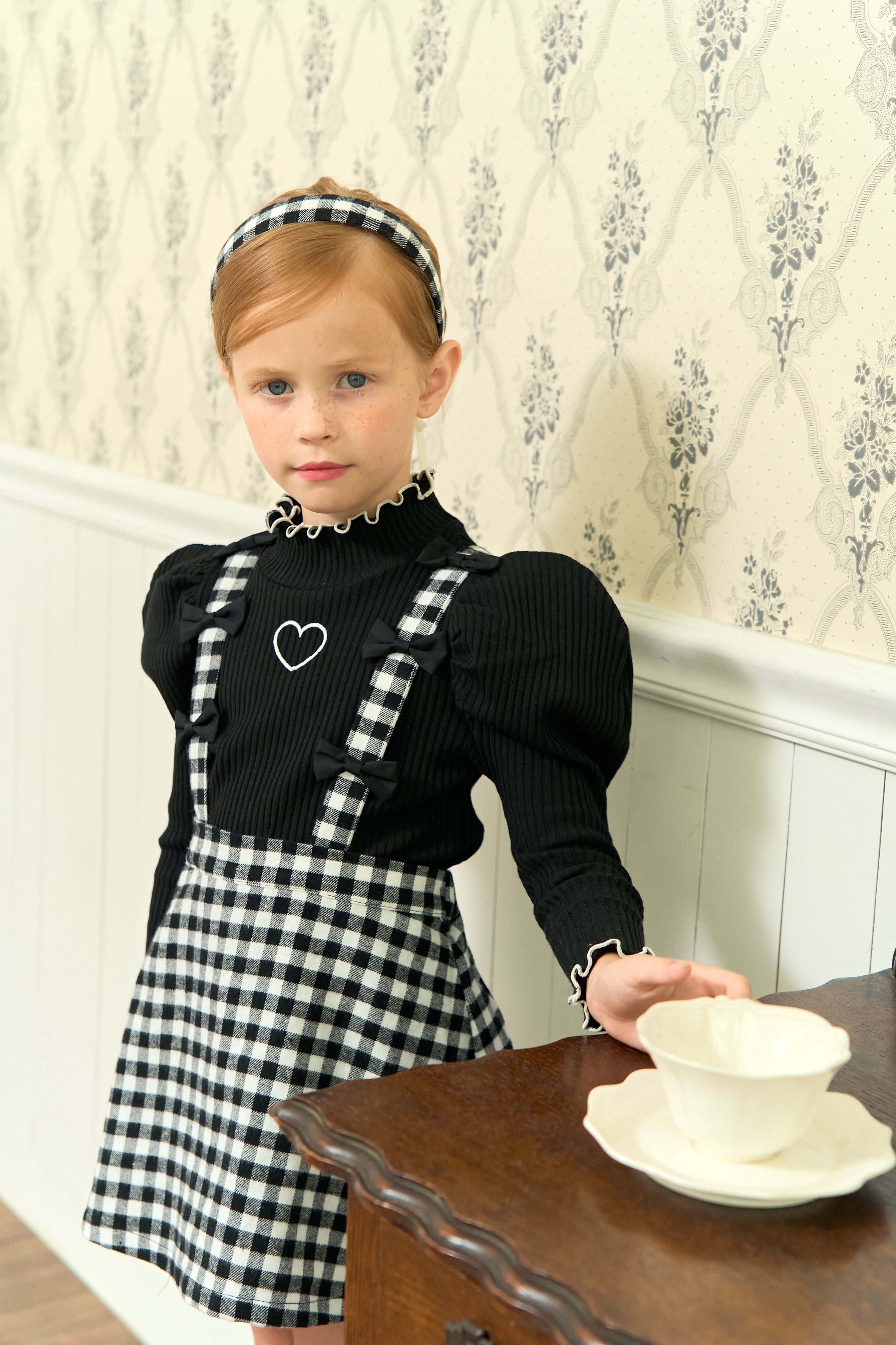 [ALITTLE] Ribbon skirt pants_Black