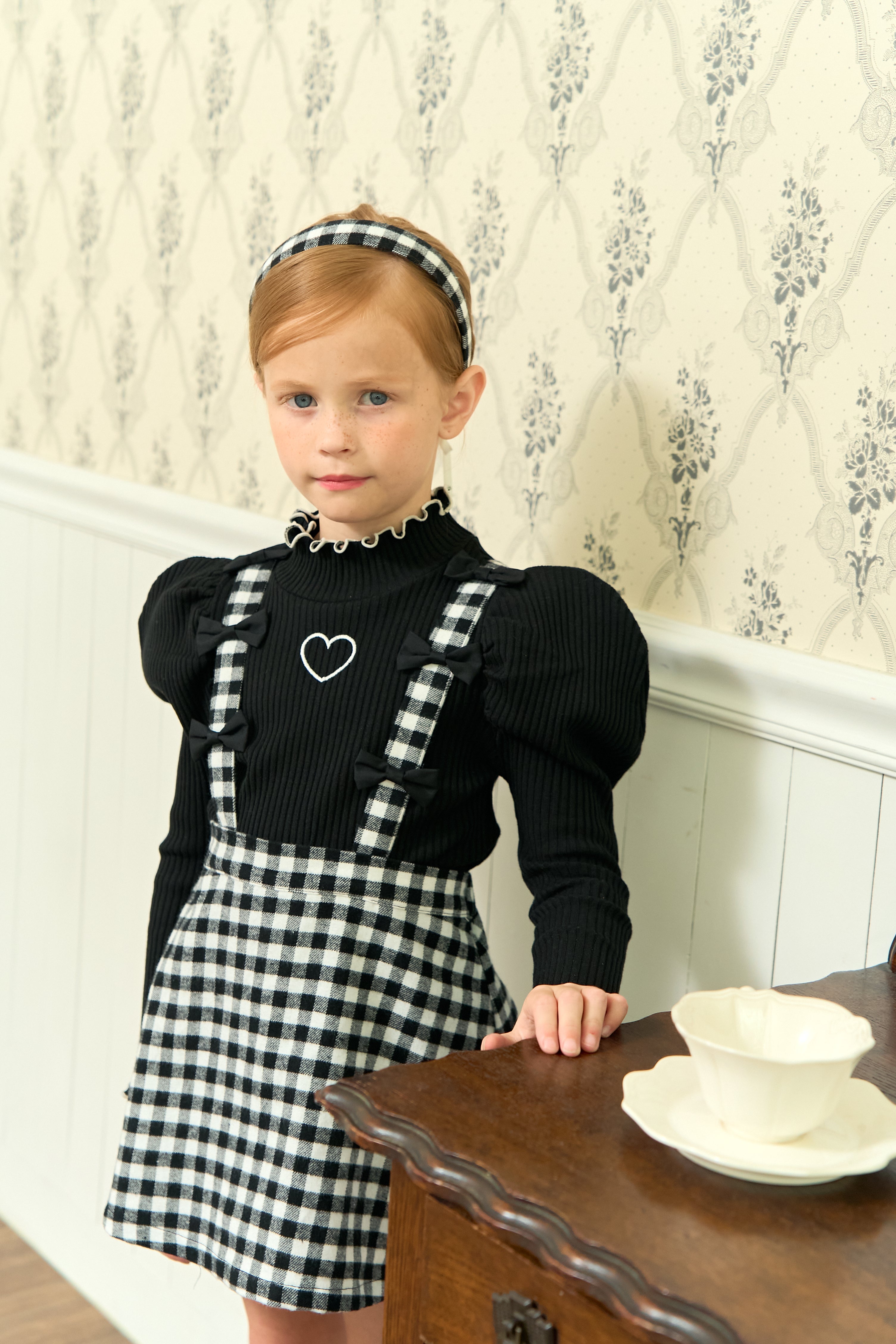 [ALITTLE] Ribbon skirt pants_Black