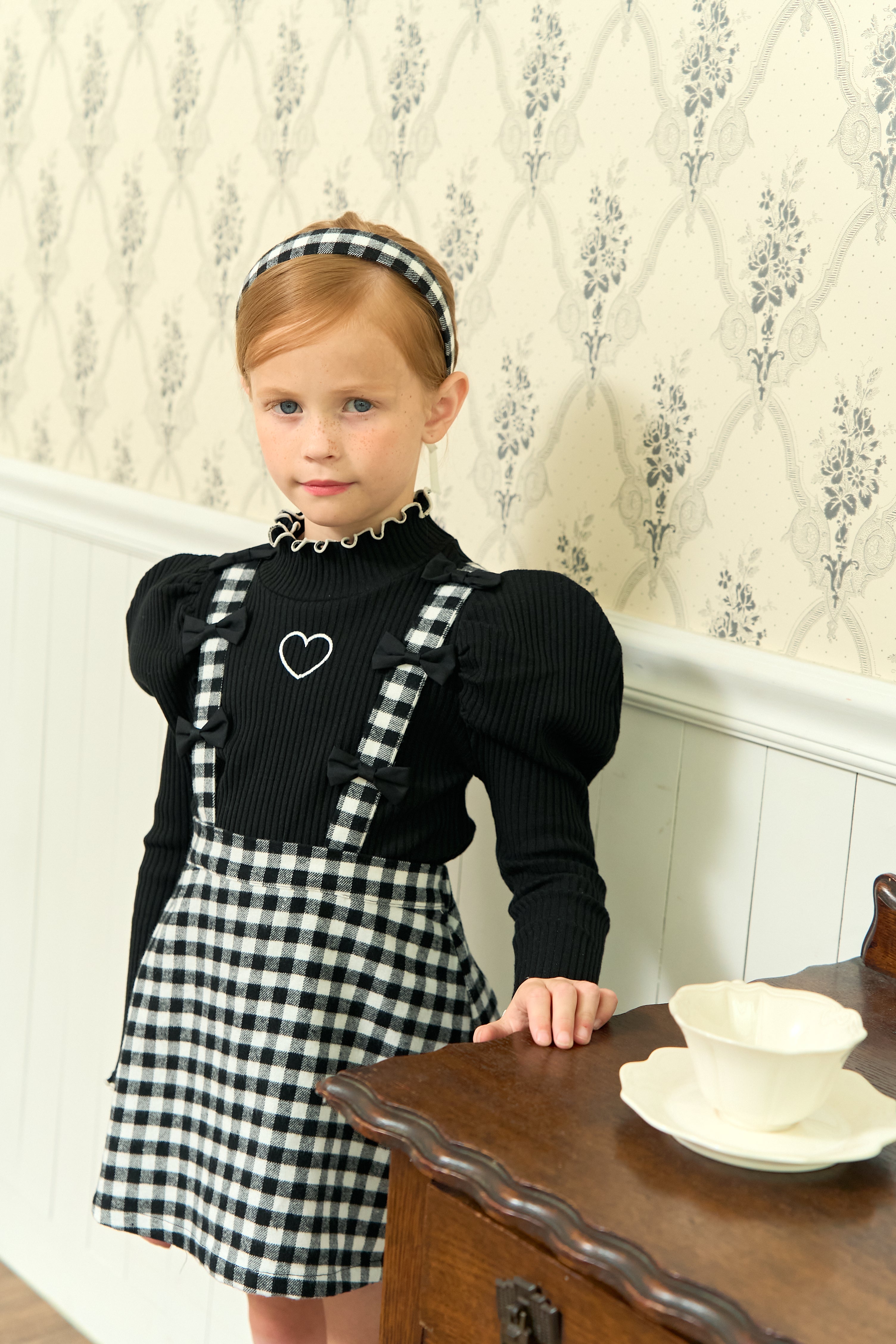 [ALITTLE] Ribbon skirt pants_Black