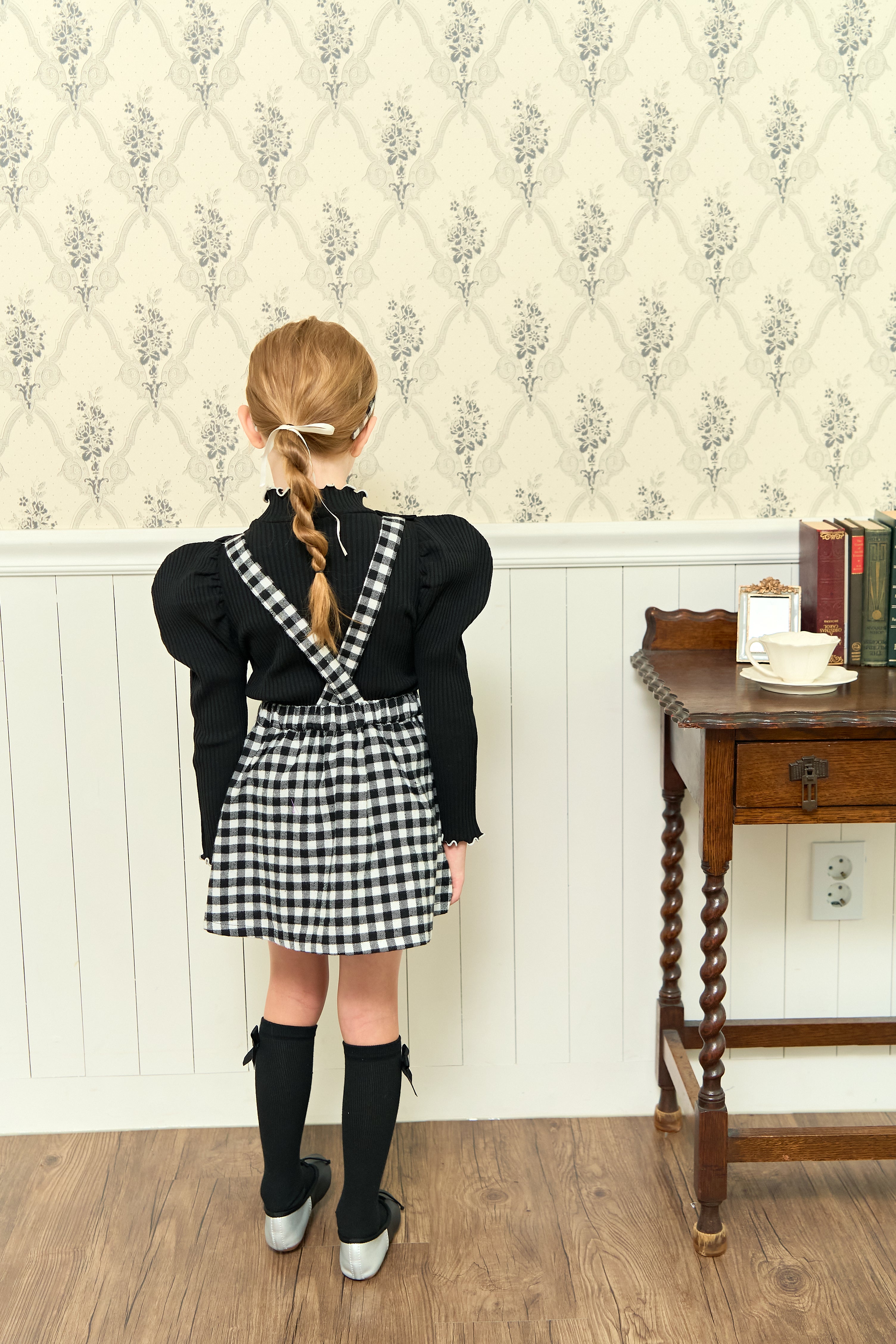 [ALITTLE] Ribbon skirt pants_Black