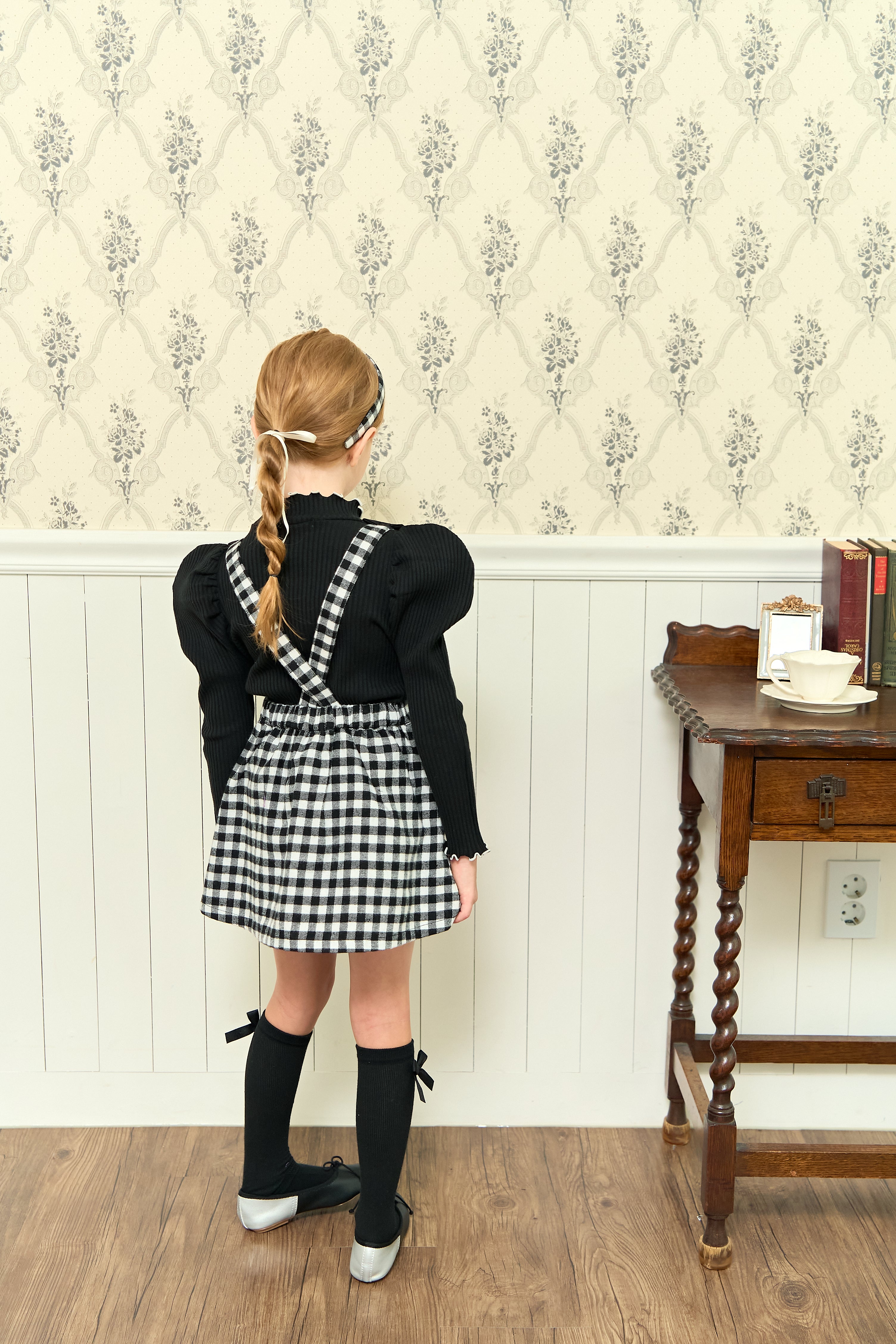 [ALITTLE] Ribbon skirt pants_Black