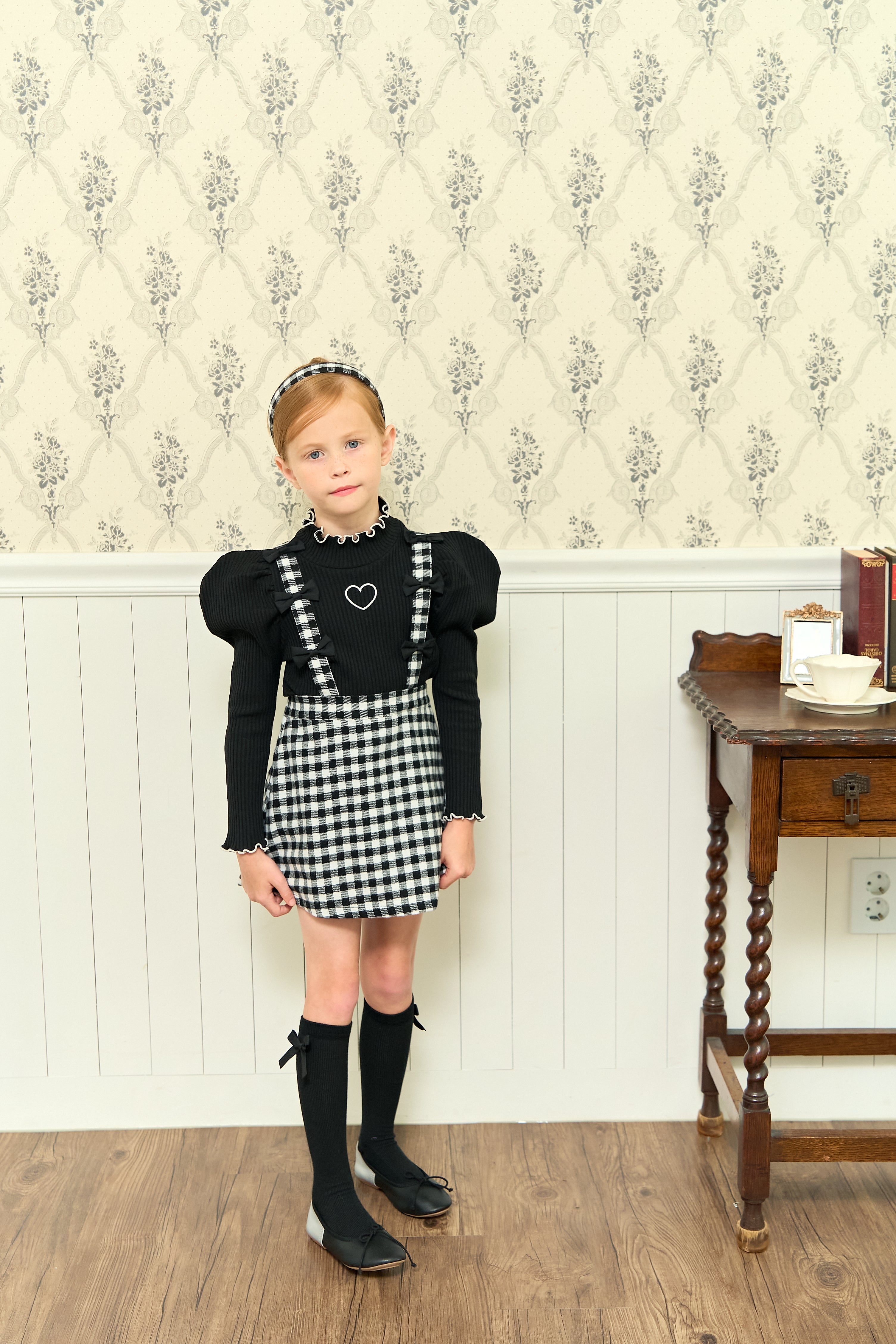 [ALITTLE] Ribbon skirt pants_Black