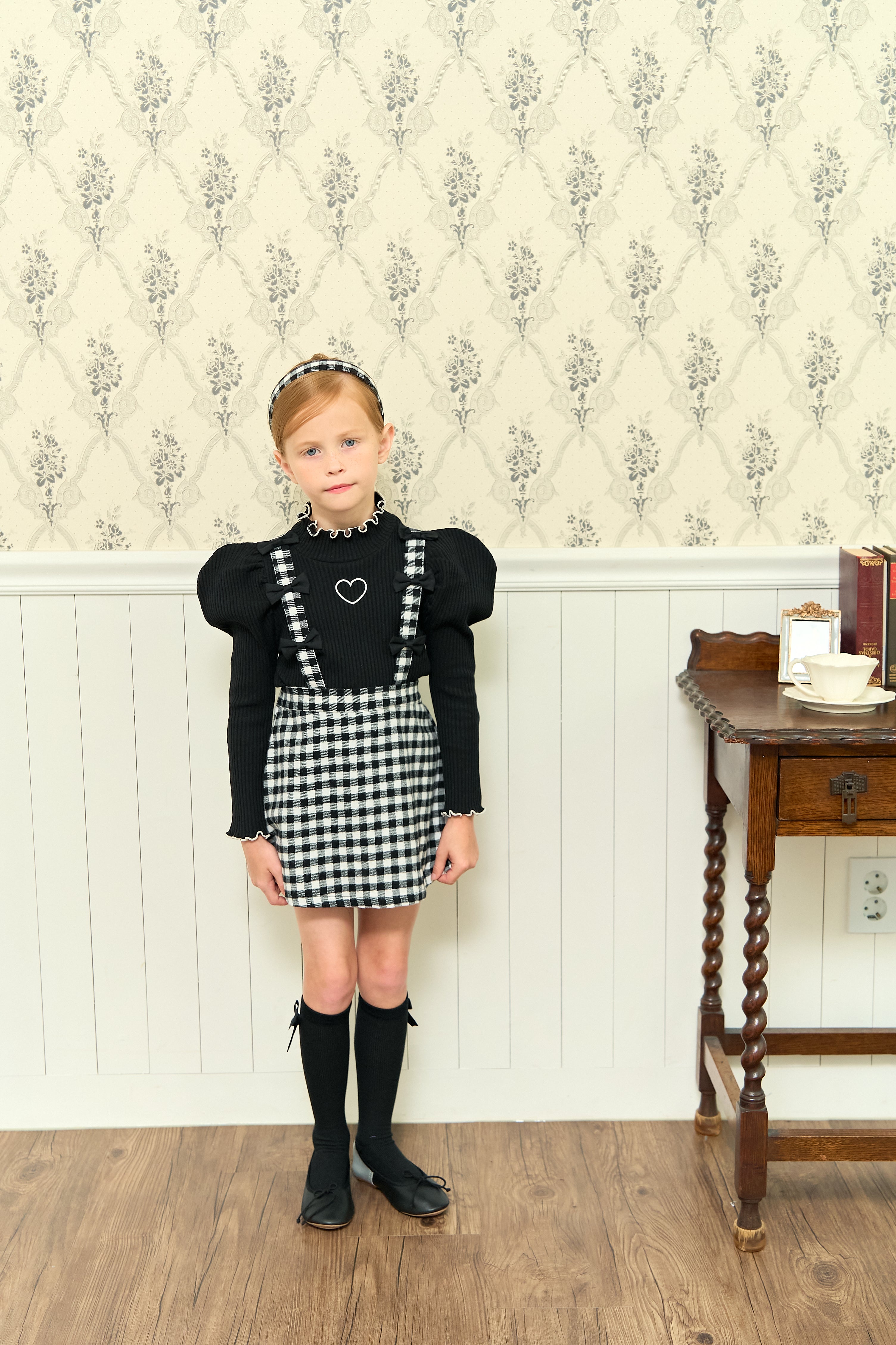 [ALITTLE] Ribbon skirt pants_Black