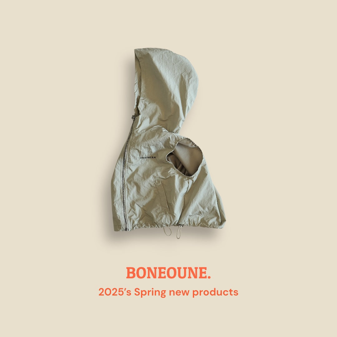 [BONEOUNE] Mona Hoodie Zip-up Vest_2colors