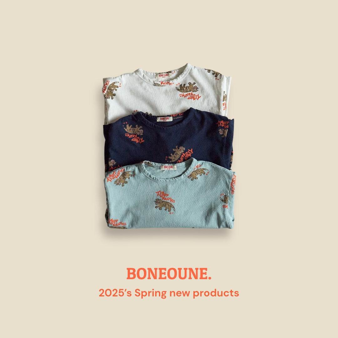 [BONEOUNE] Tiger Single T-shirt_3colors