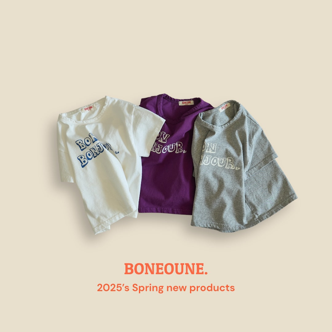 [BONEOUNE] Bonjour T-shirt_3colors