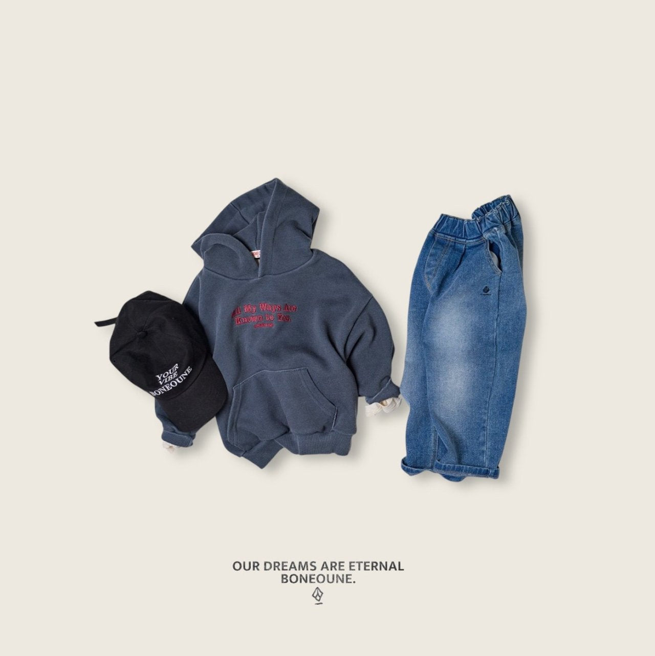 [BONEOUNE] All My Hooded Sweatshirt_2colors