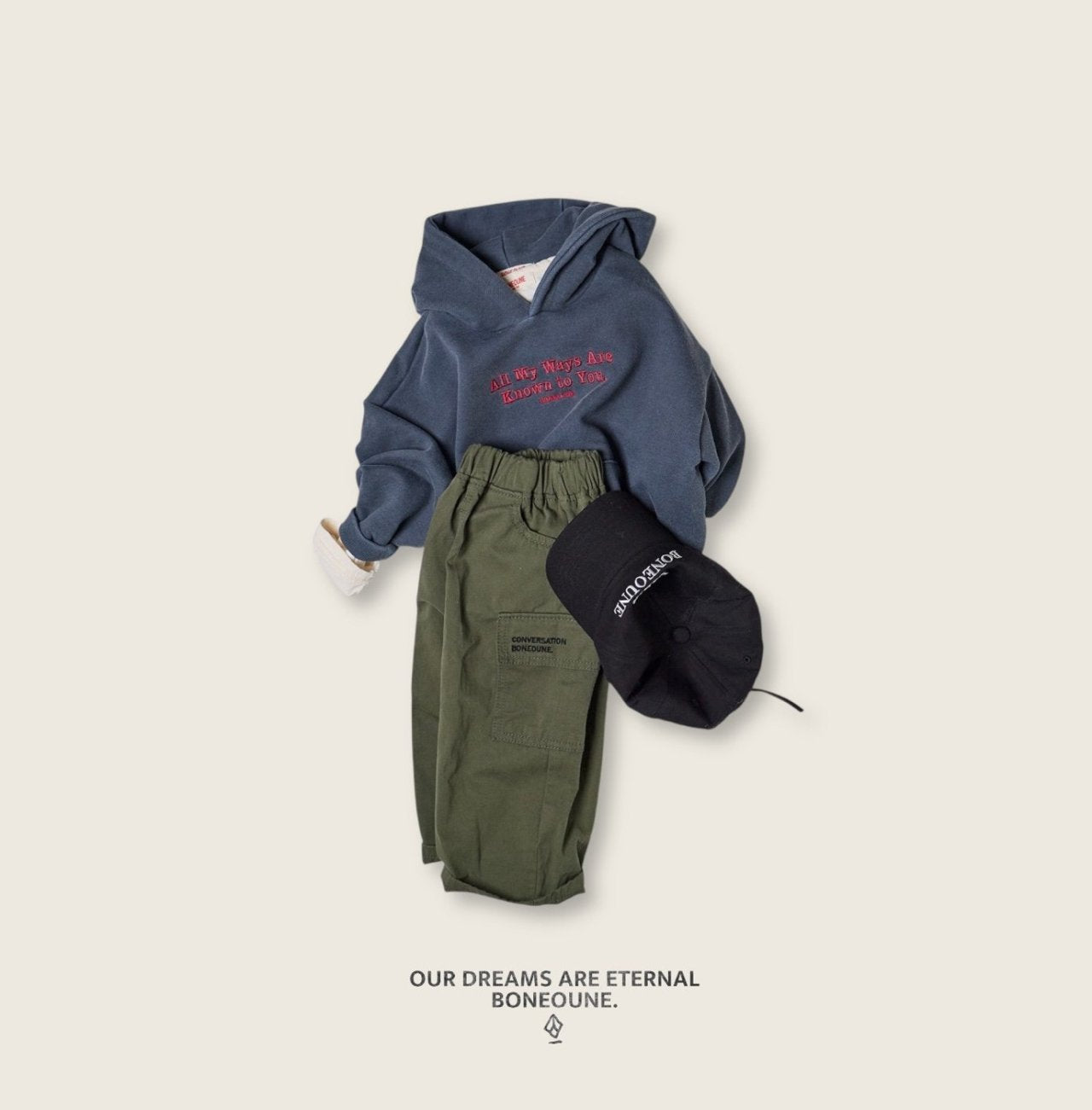 [BONEOUNE] All My Hooded Sweatshirt_2colors