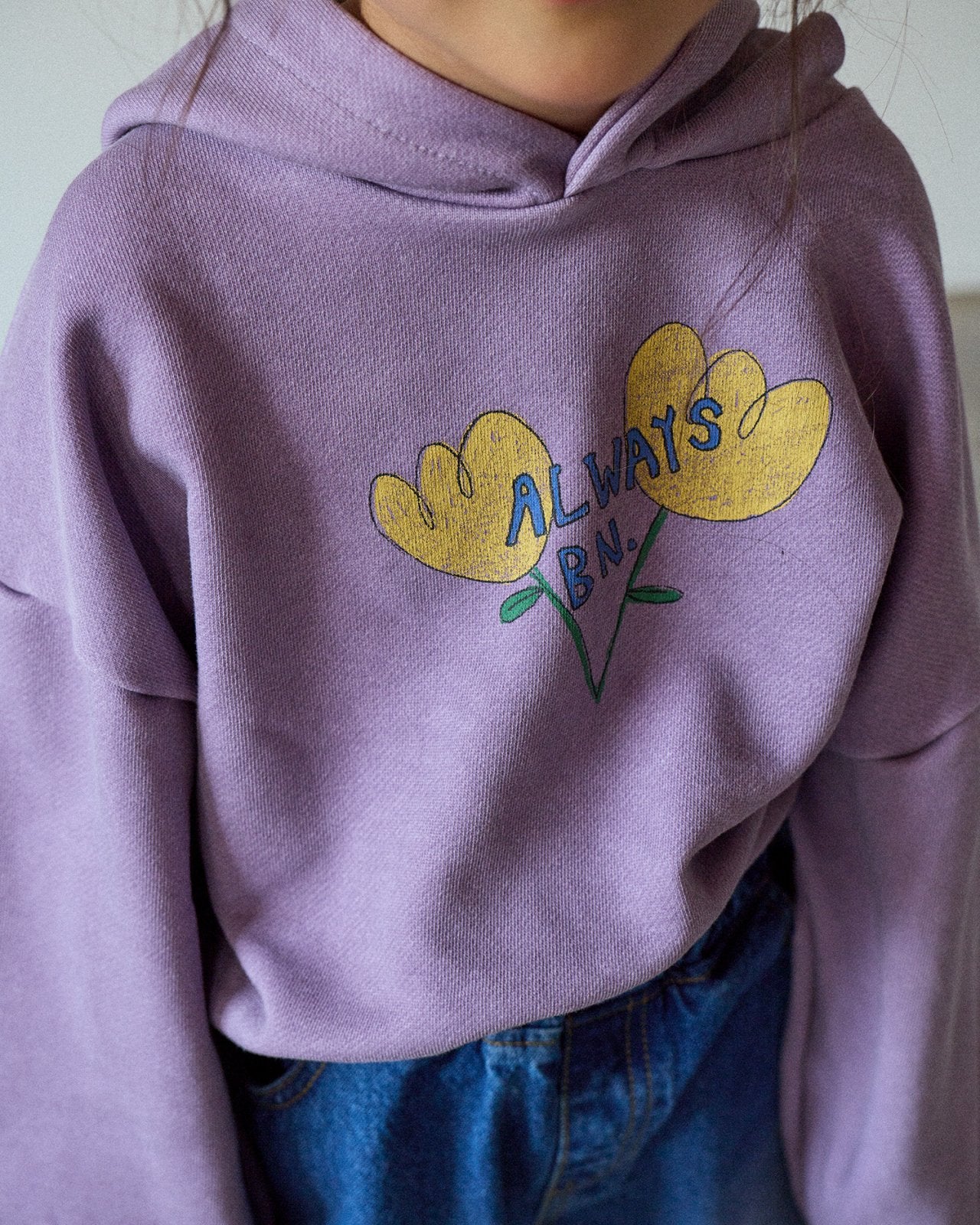 [BONEOUNE] Yellow Flower Crop Hoodie_2colors