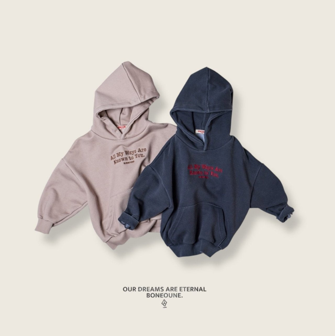 [BONEOUNE] All My Hooded Sweatshirt_2colors