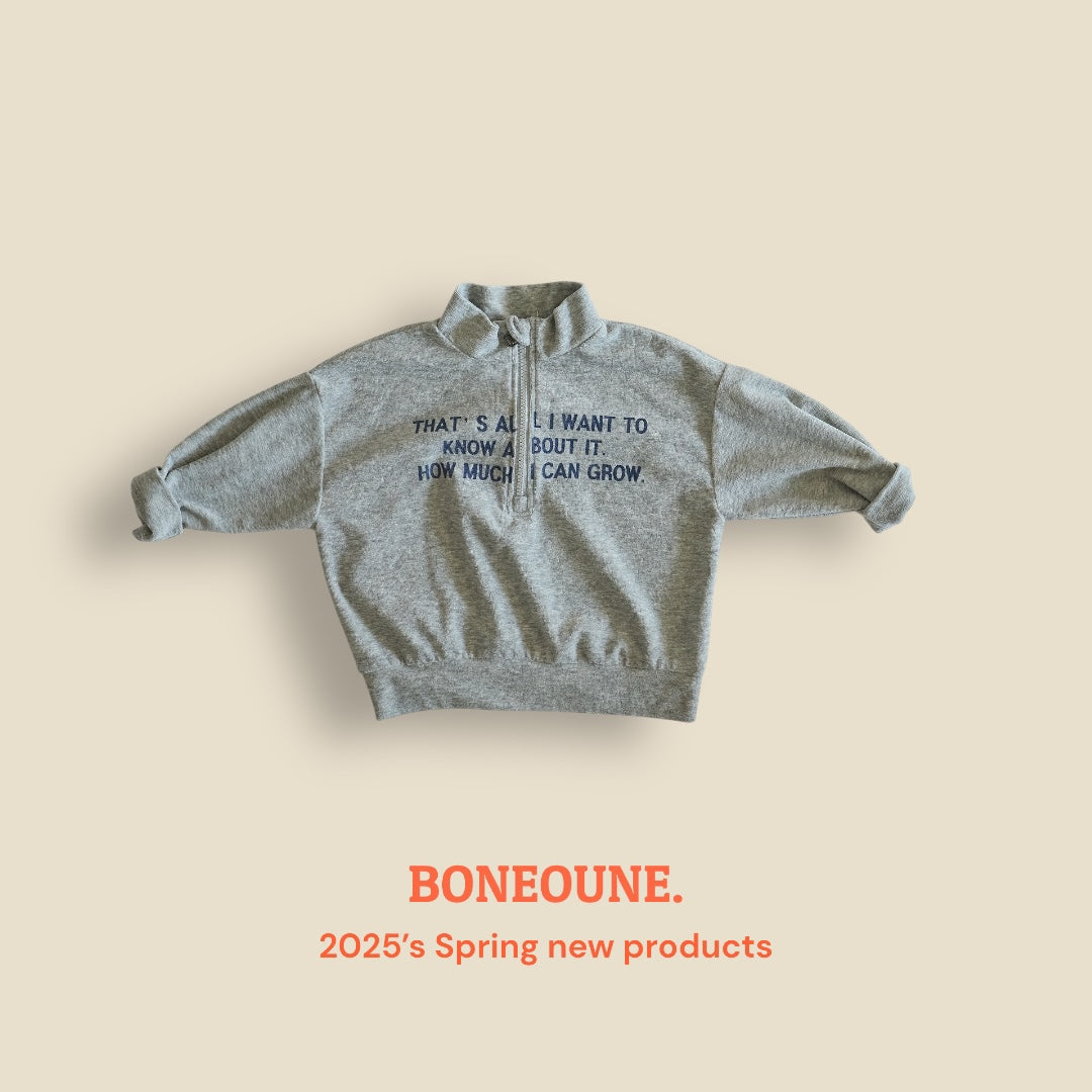 [BONEOUNE] Grow Terry Half Zip-up_3colors