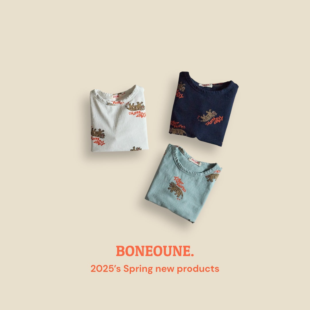 [BONEOUNE] Tiger Single T-shirt_3colors