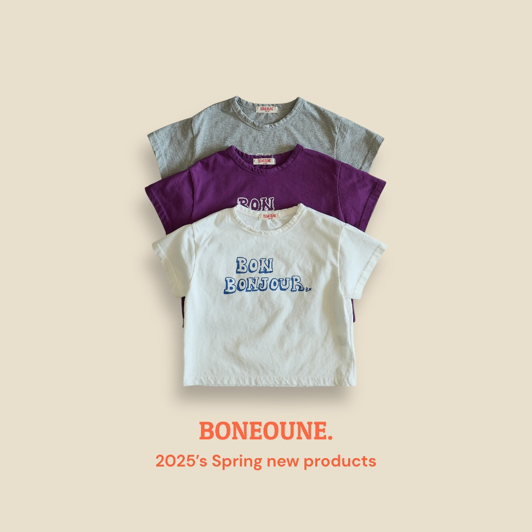 [BONEOUNE] Bonjour T-shirt_3colors