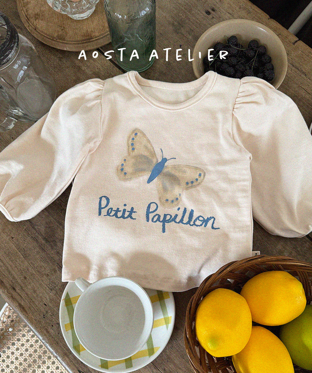 [AOSTA] Flip Puff T-shirt_Butterfly