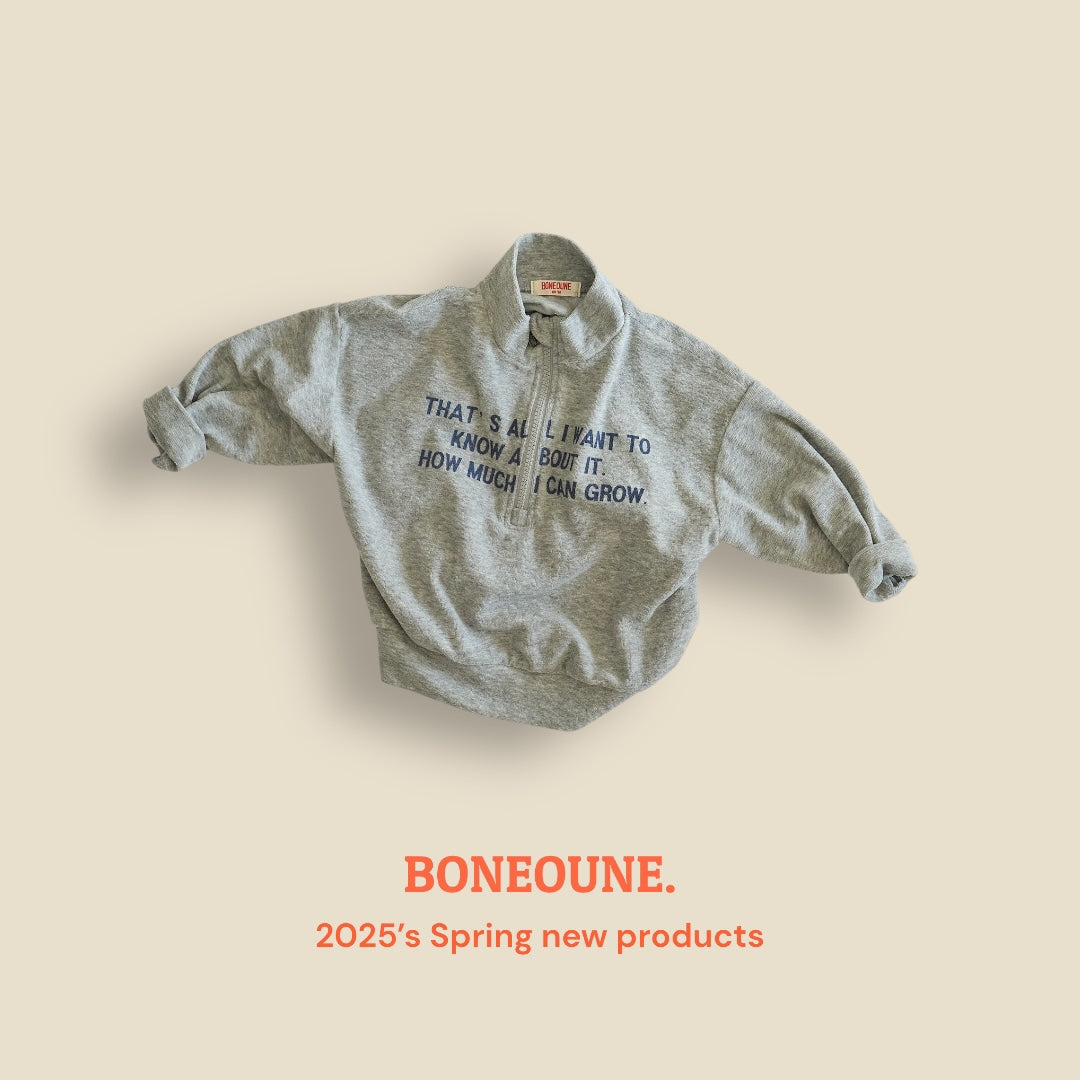 [BONEOUNE] Grow Terry Half Zip-up_3colors