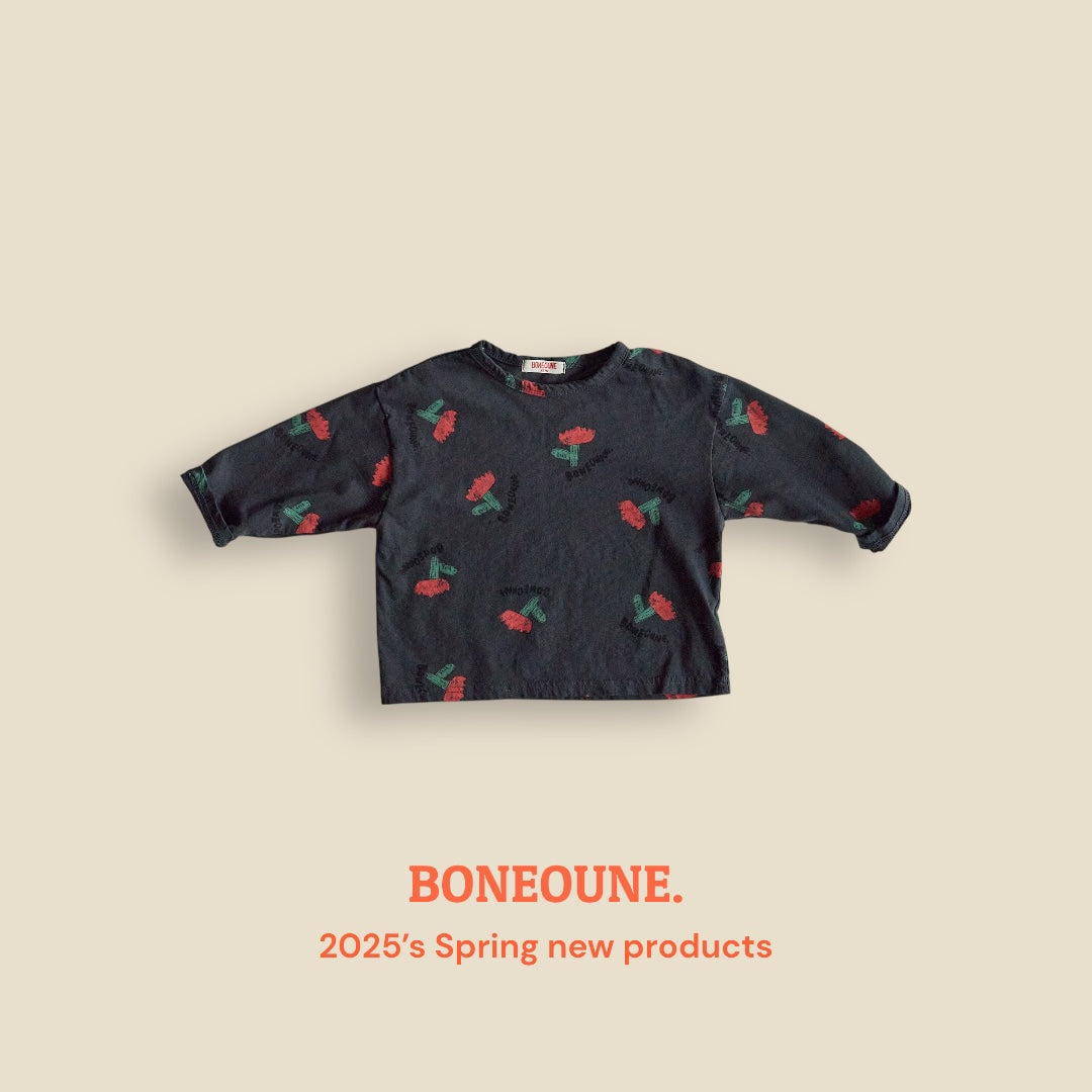 [BONEOUNE] Skech Flower Single T-shirt_3colors