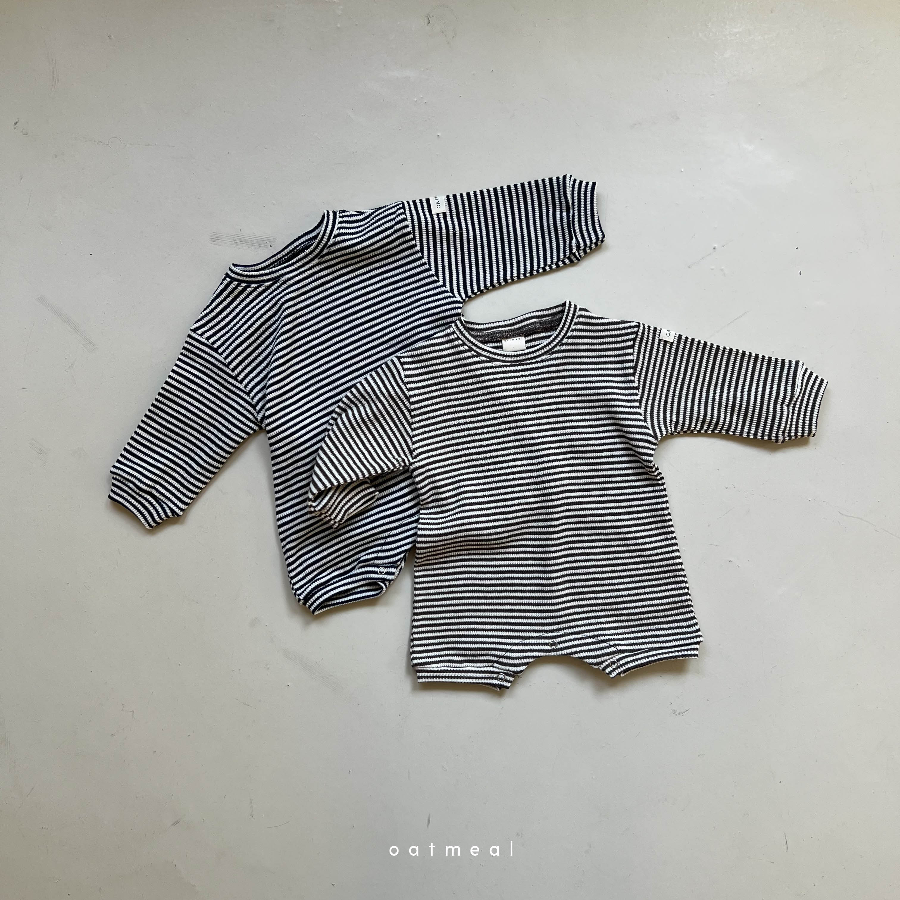 [Oatmeal] Papillon Bebe Waffle Romper_2colors