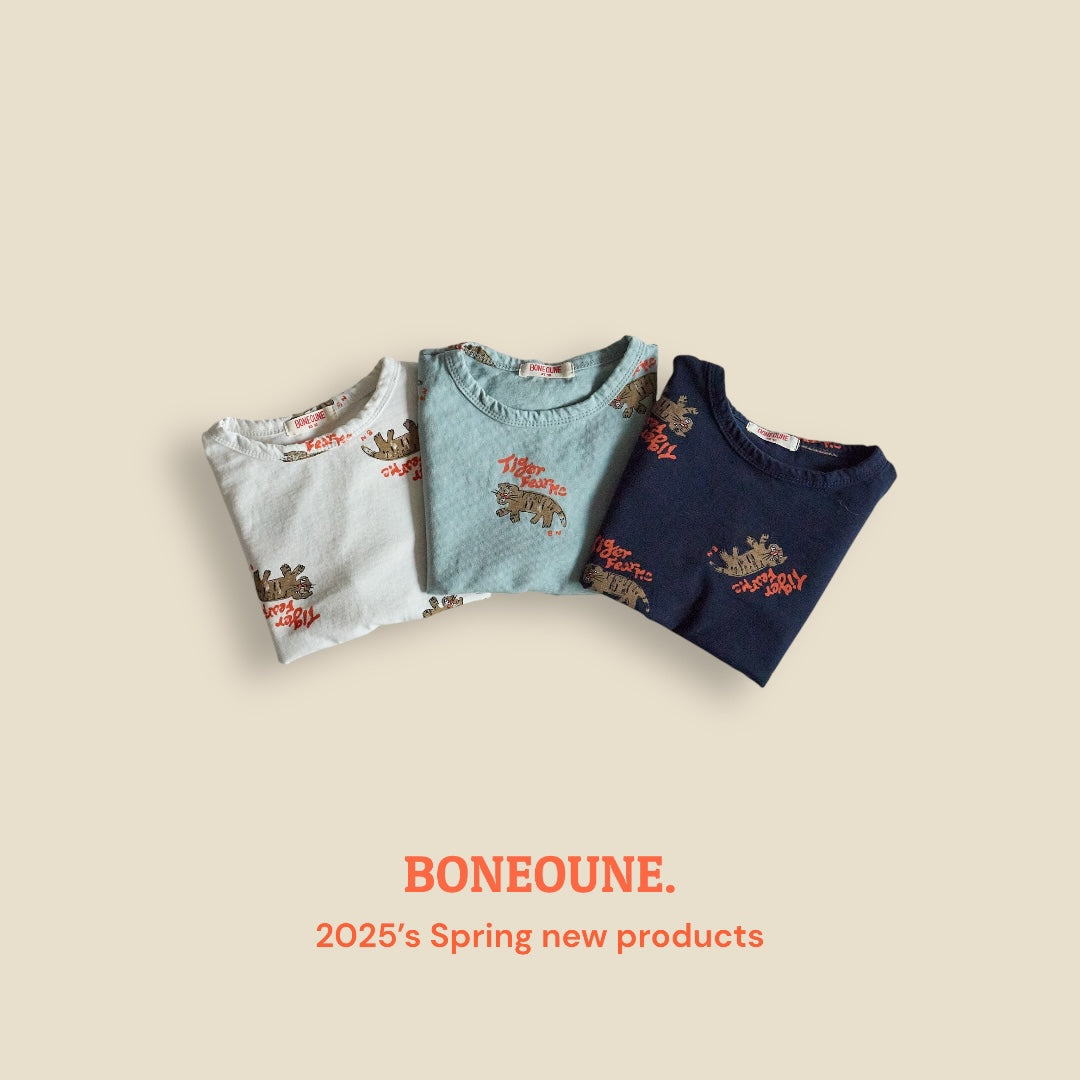 [BONEOUNE] Tiger Single T-shirt_3colors