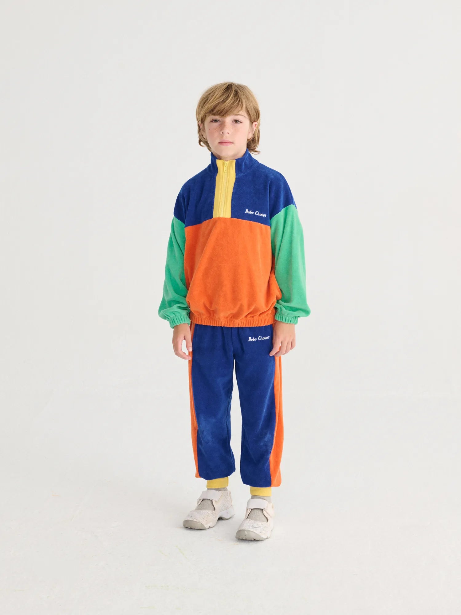 [BOBO CHOSES] Bobo Choses color block zipped sweatshirt
